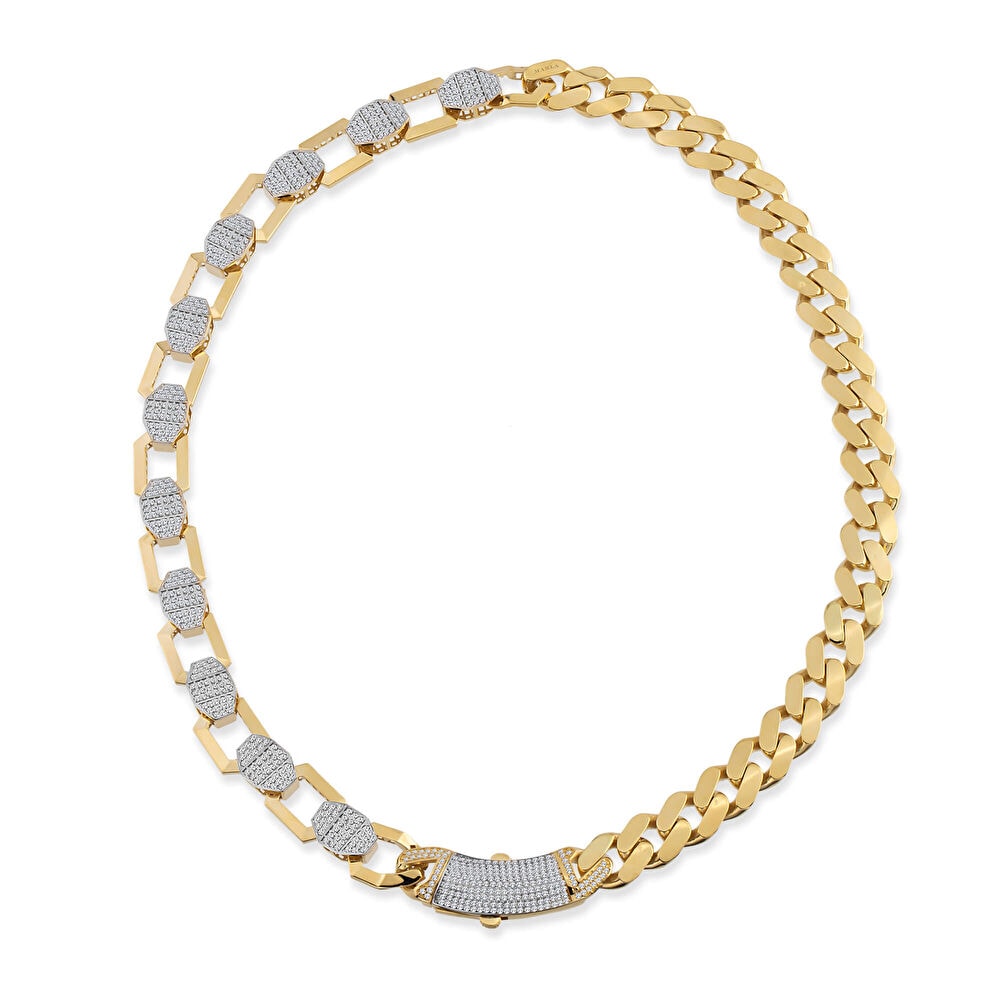 Taş Detaylı Altın Gerdanlık