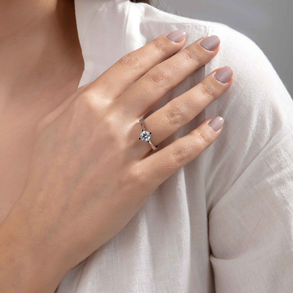 Pırlanta Violet Tektaş Yüzük 0.30 Karat