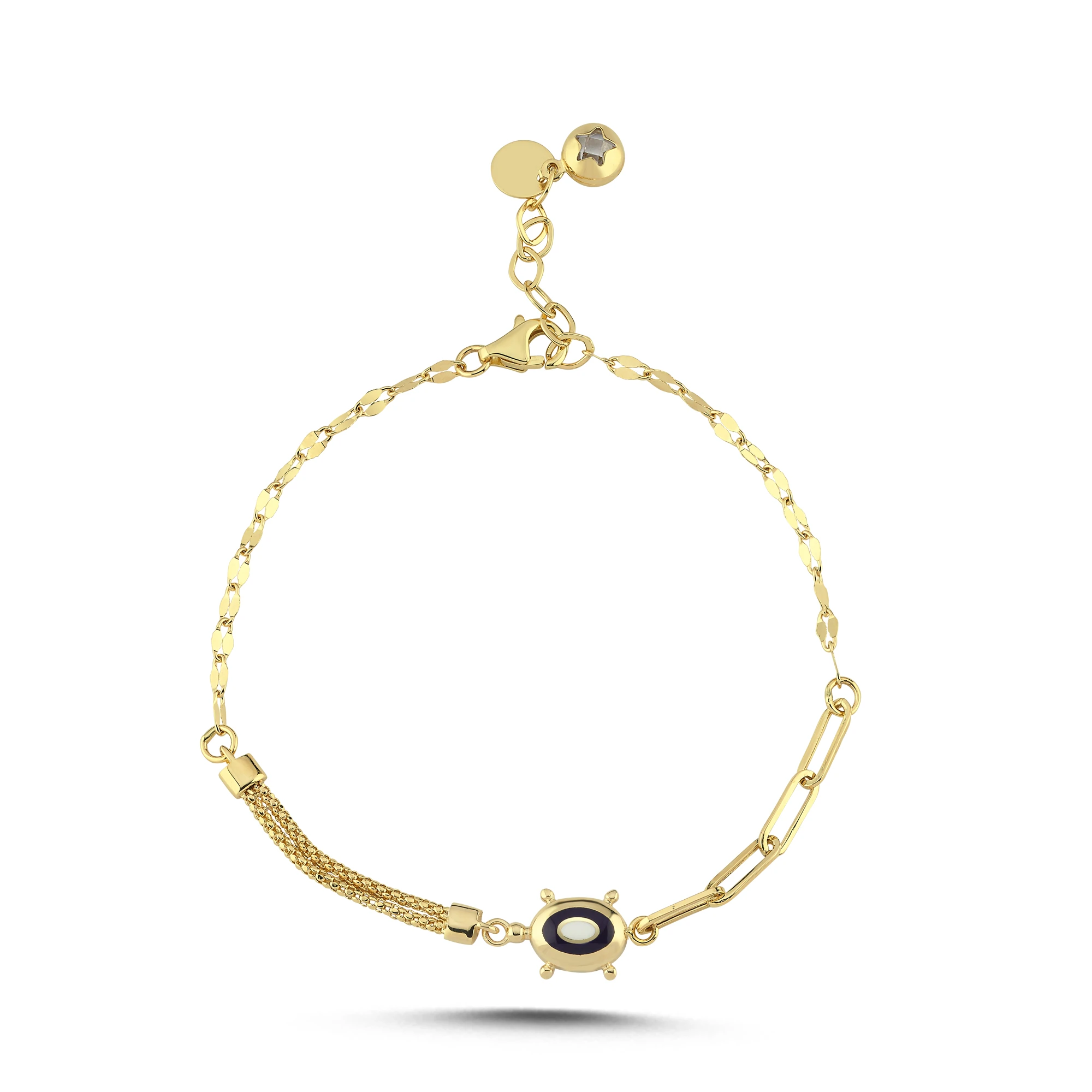 Mineli Altın Kaplumbağa  Bileklik