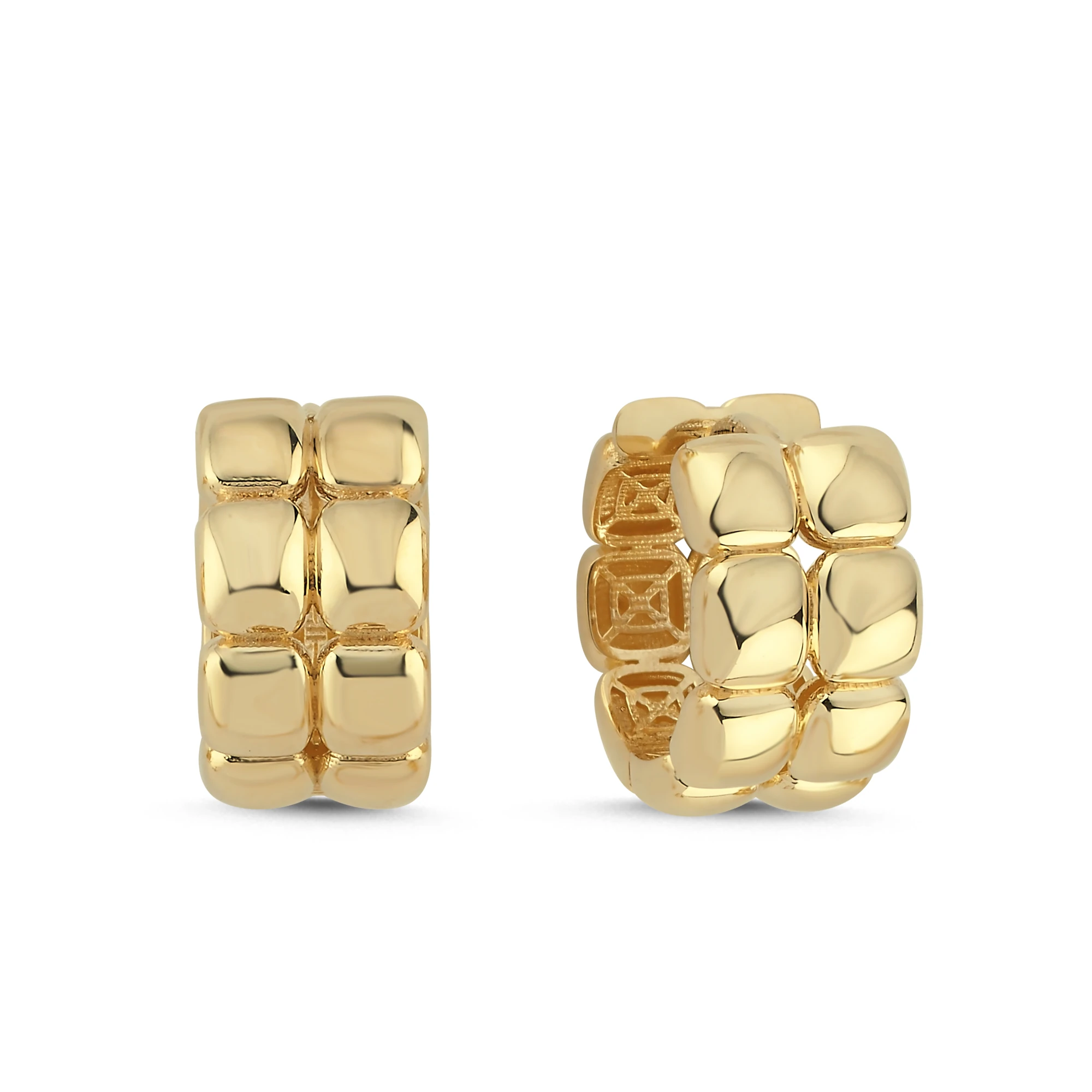 Retro Altın Halka Küpe