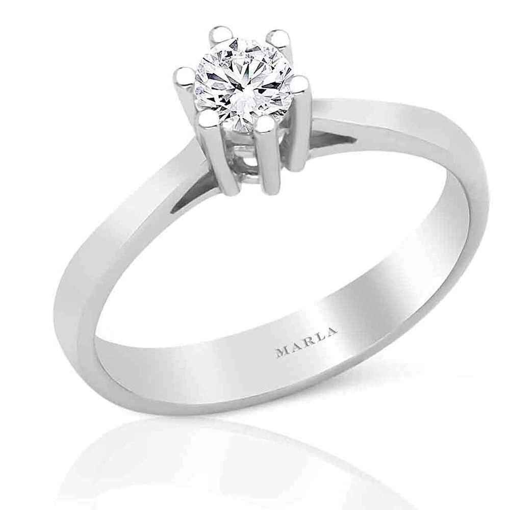 Pırlanta Altı Tırnak Tektaş Yüzük 0.30 Karat