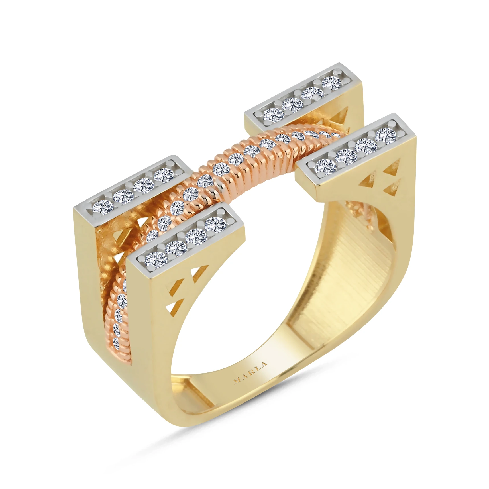 Altın Üç Renk Yüzük