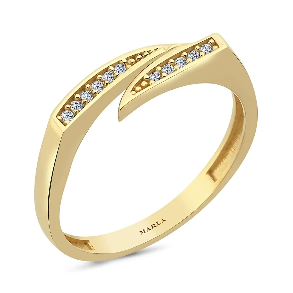 Taş Detaylı Altın Yüzük