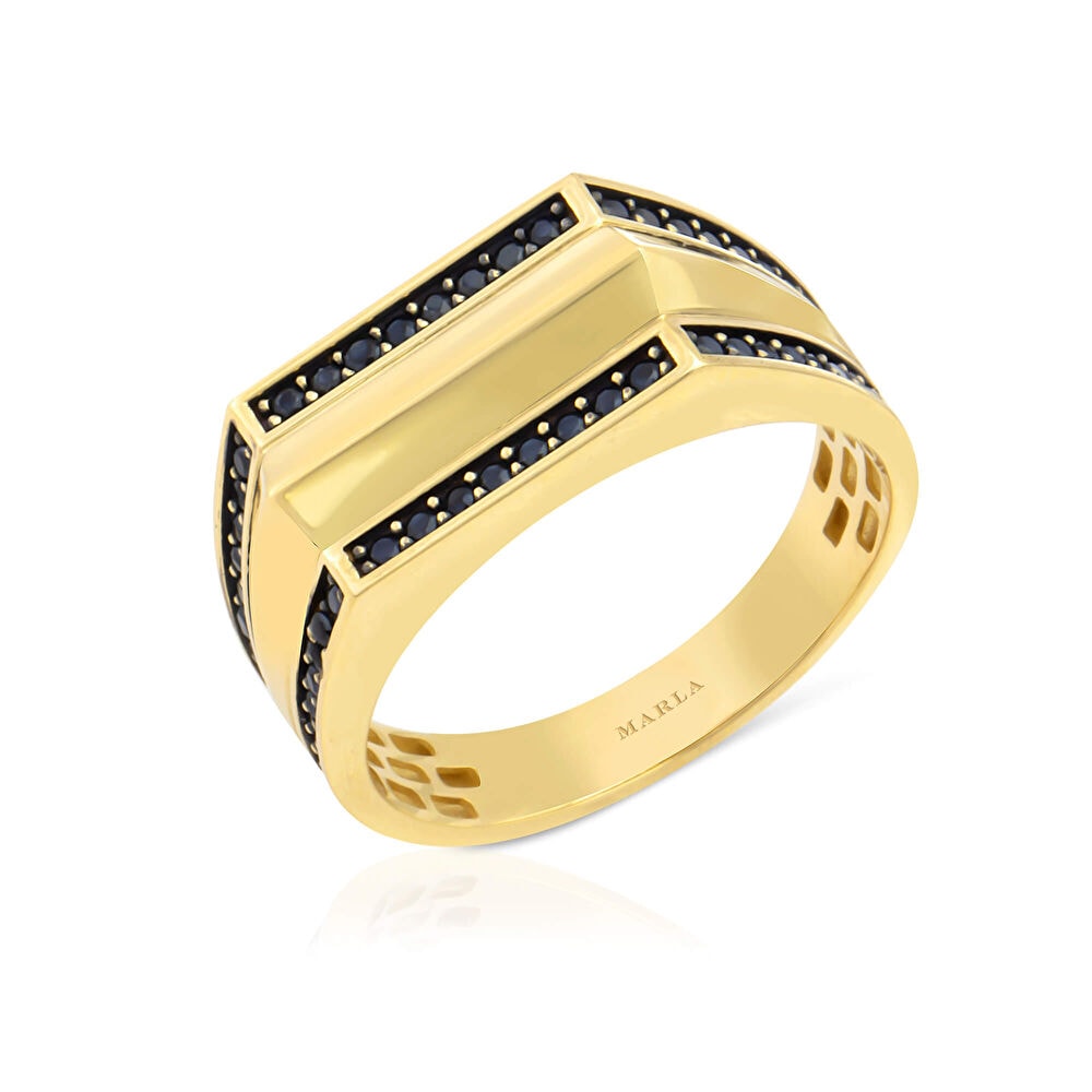 Taş Detaylı Erkek Yüzük