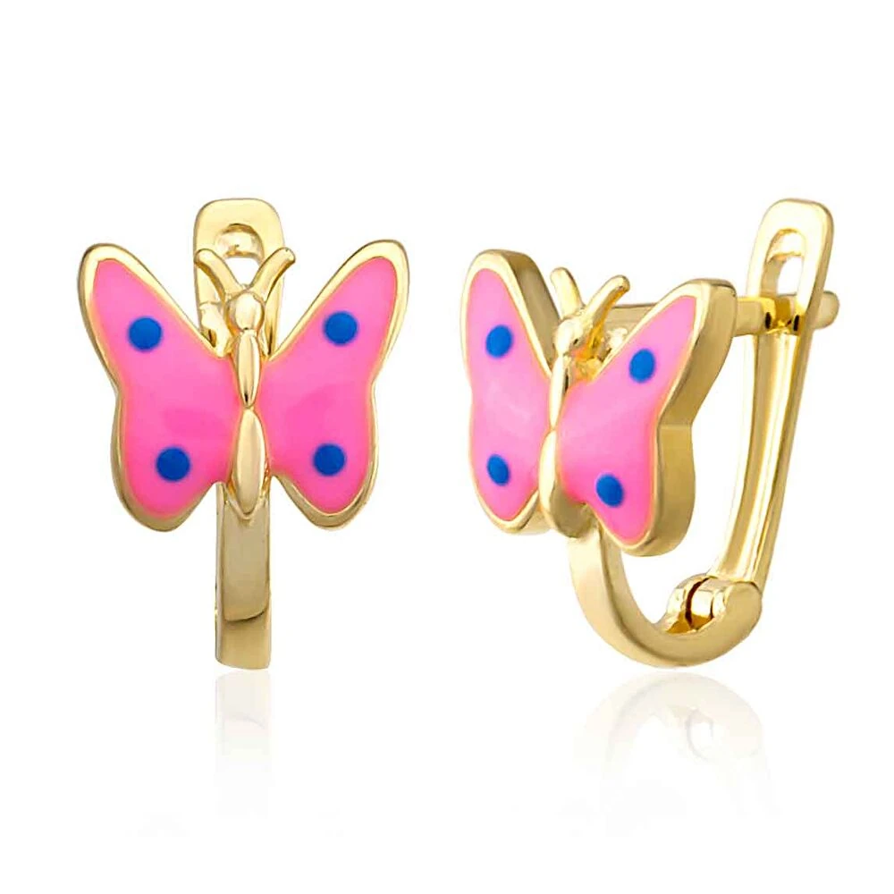 Kelebek Mineli Altın Çocuk Küpe