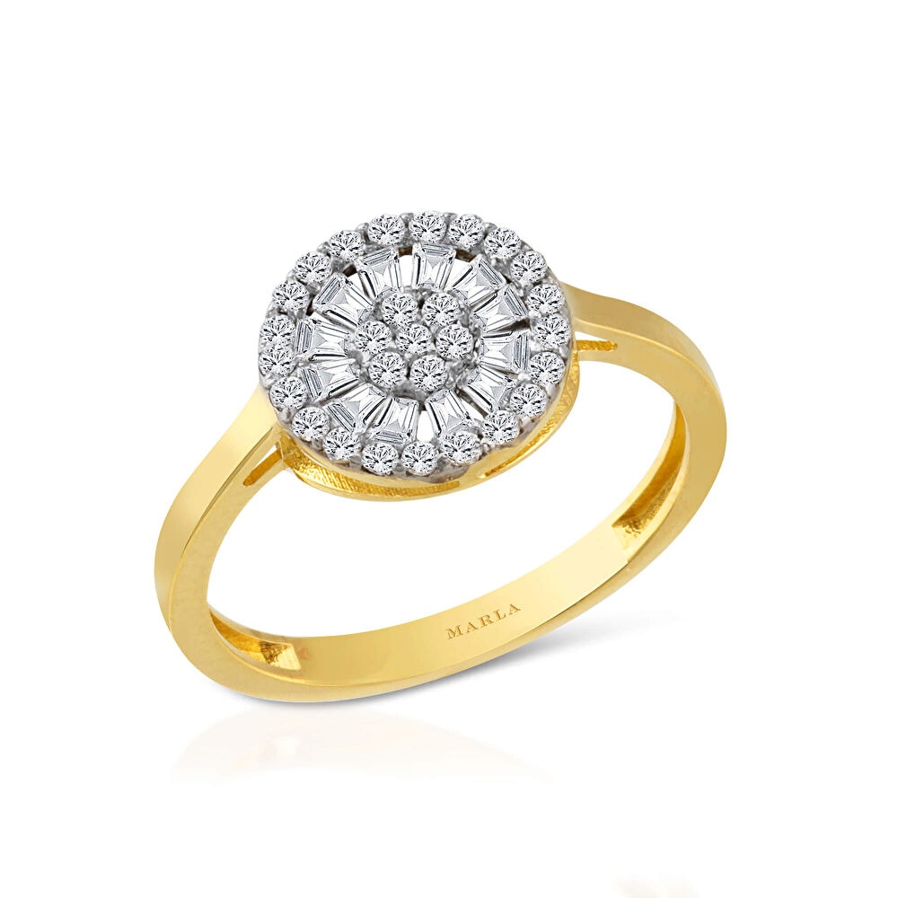 Taş Detaylı Altın Yüzük