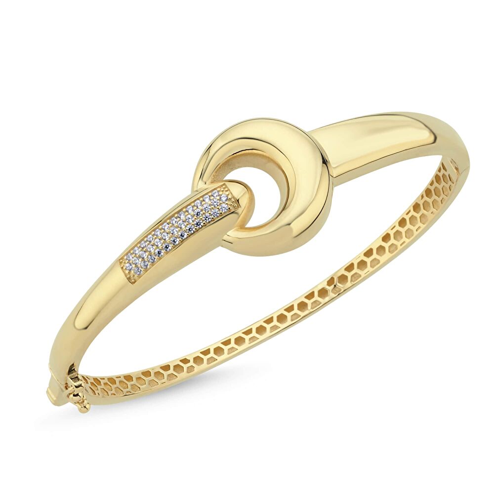 Taş Detaylı  Altın Kelepçe