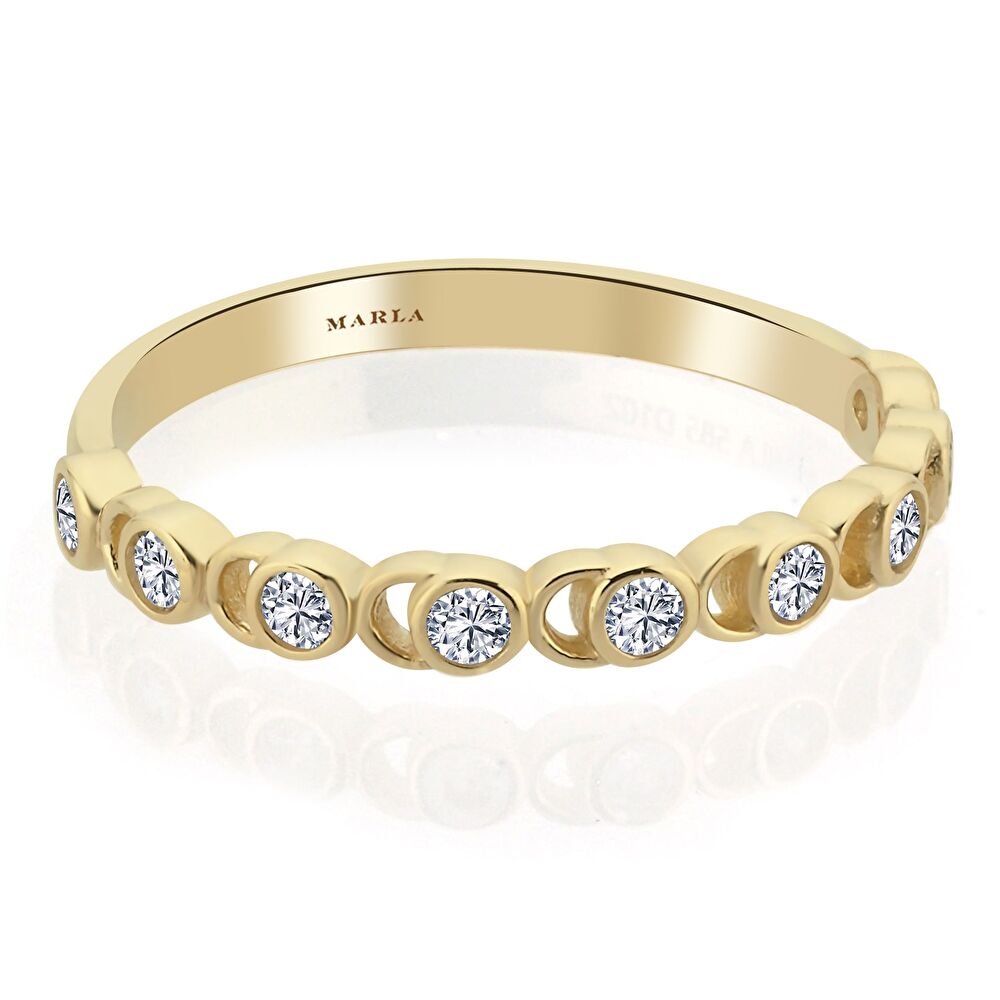 Taş Detaylı Altın Yüzük