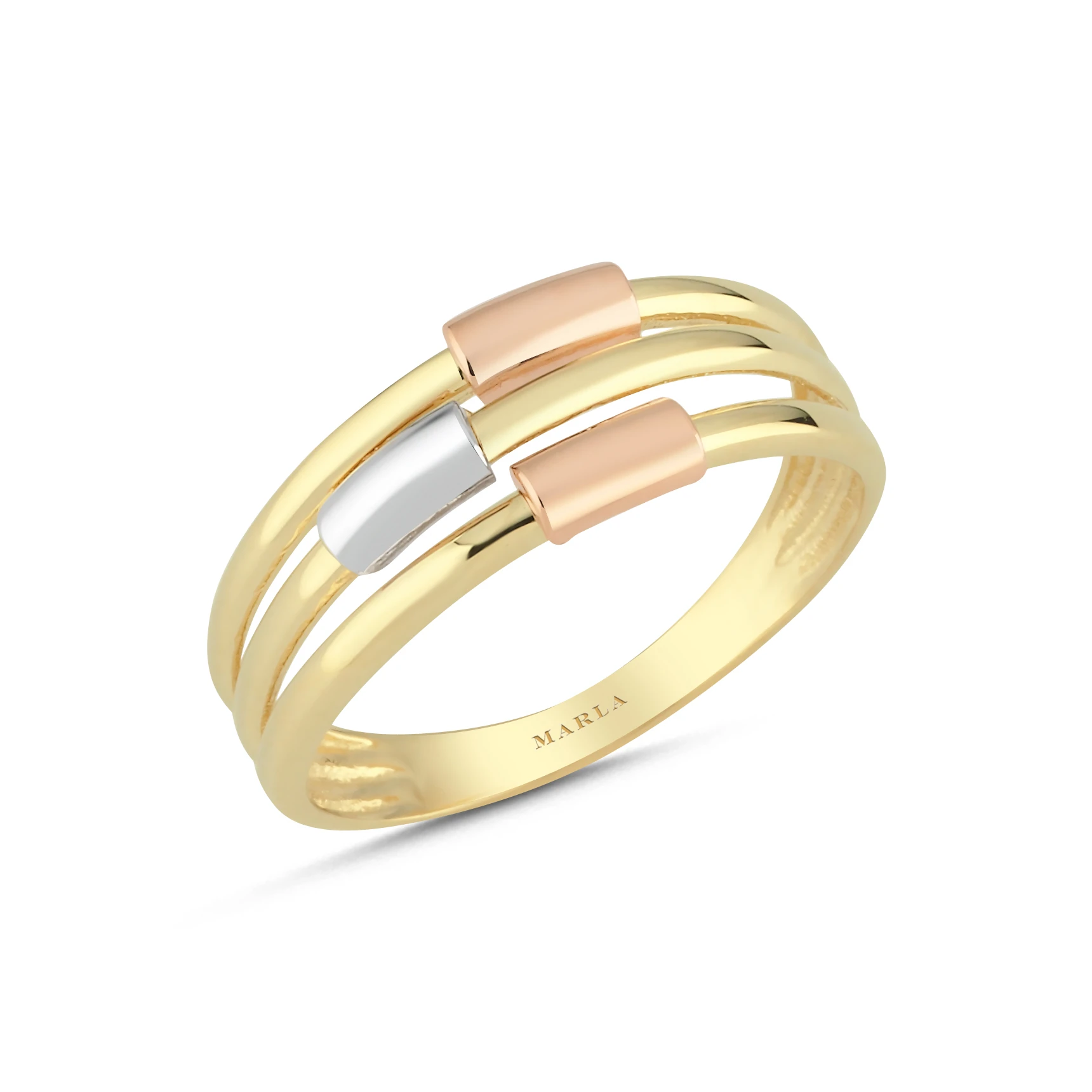 Altın Üç Renk Yüzük