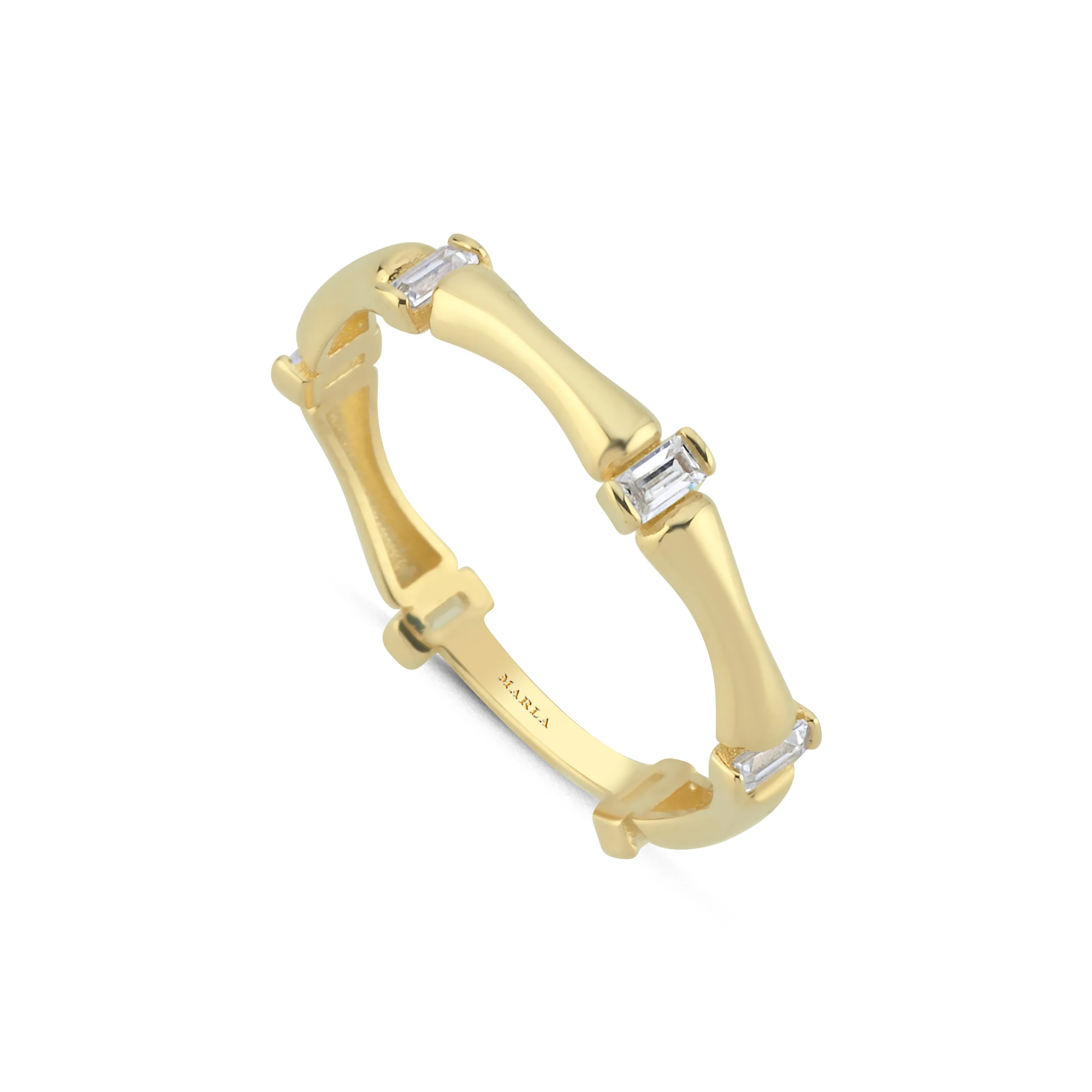 Baget Taş Detaylı Altın Yüzük