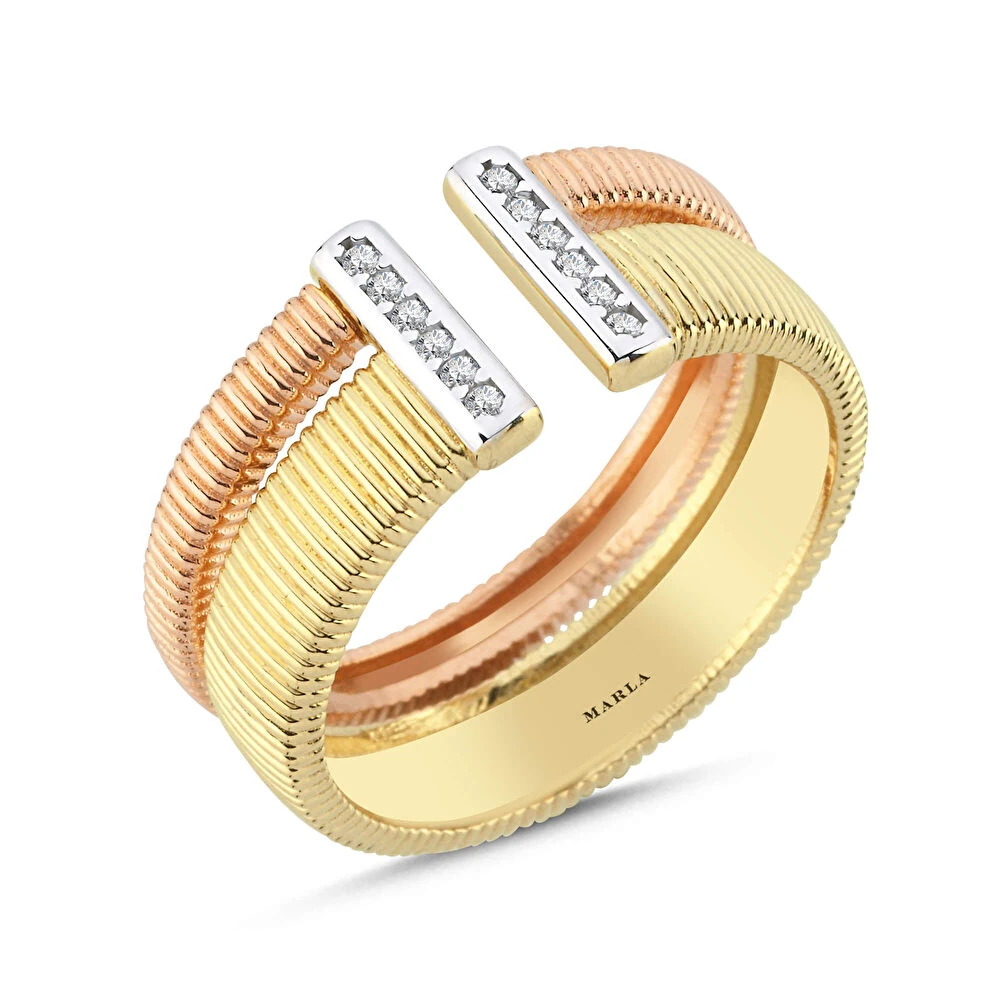 Altın Üç Renk Yüzük