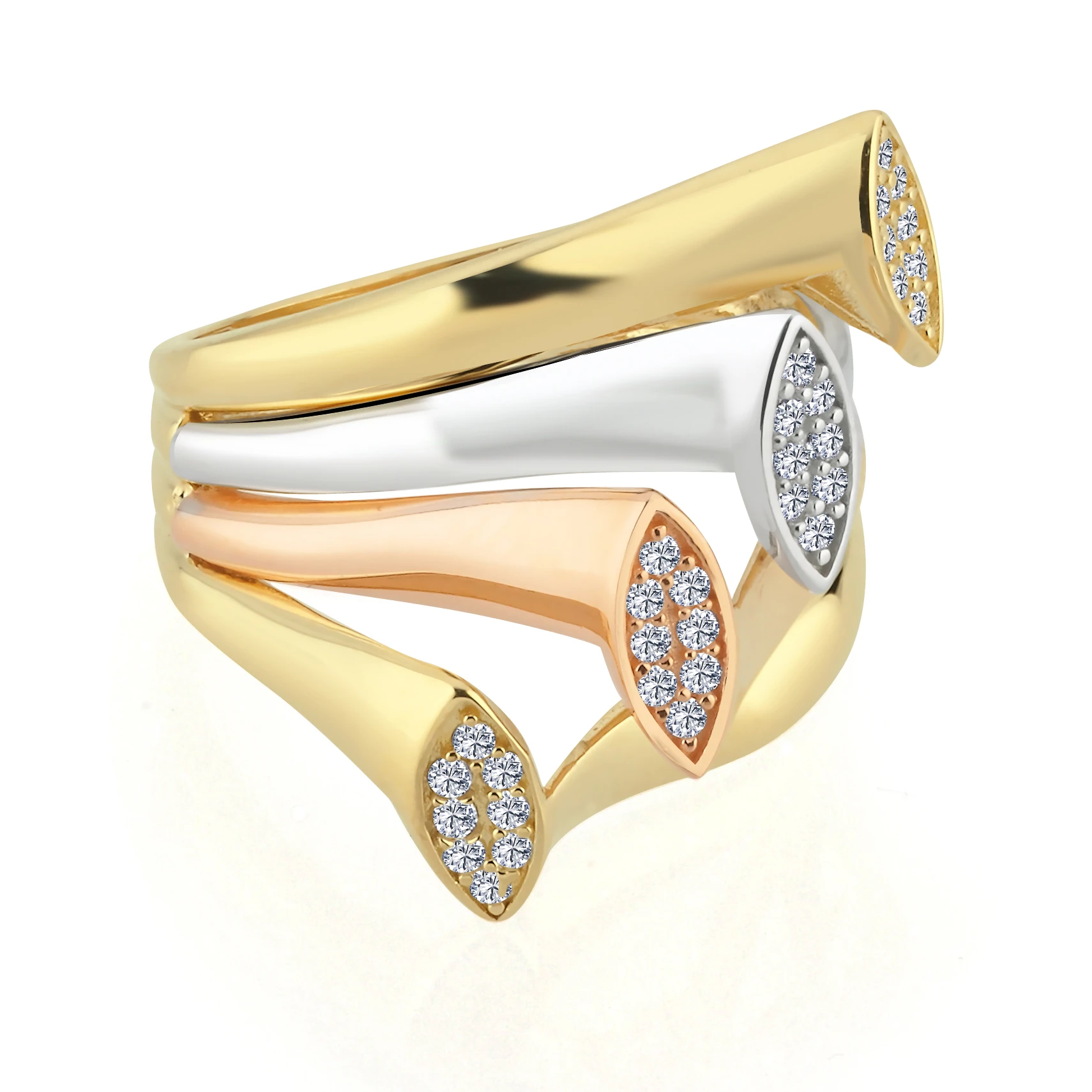 Altın Üç Renk Yüzük