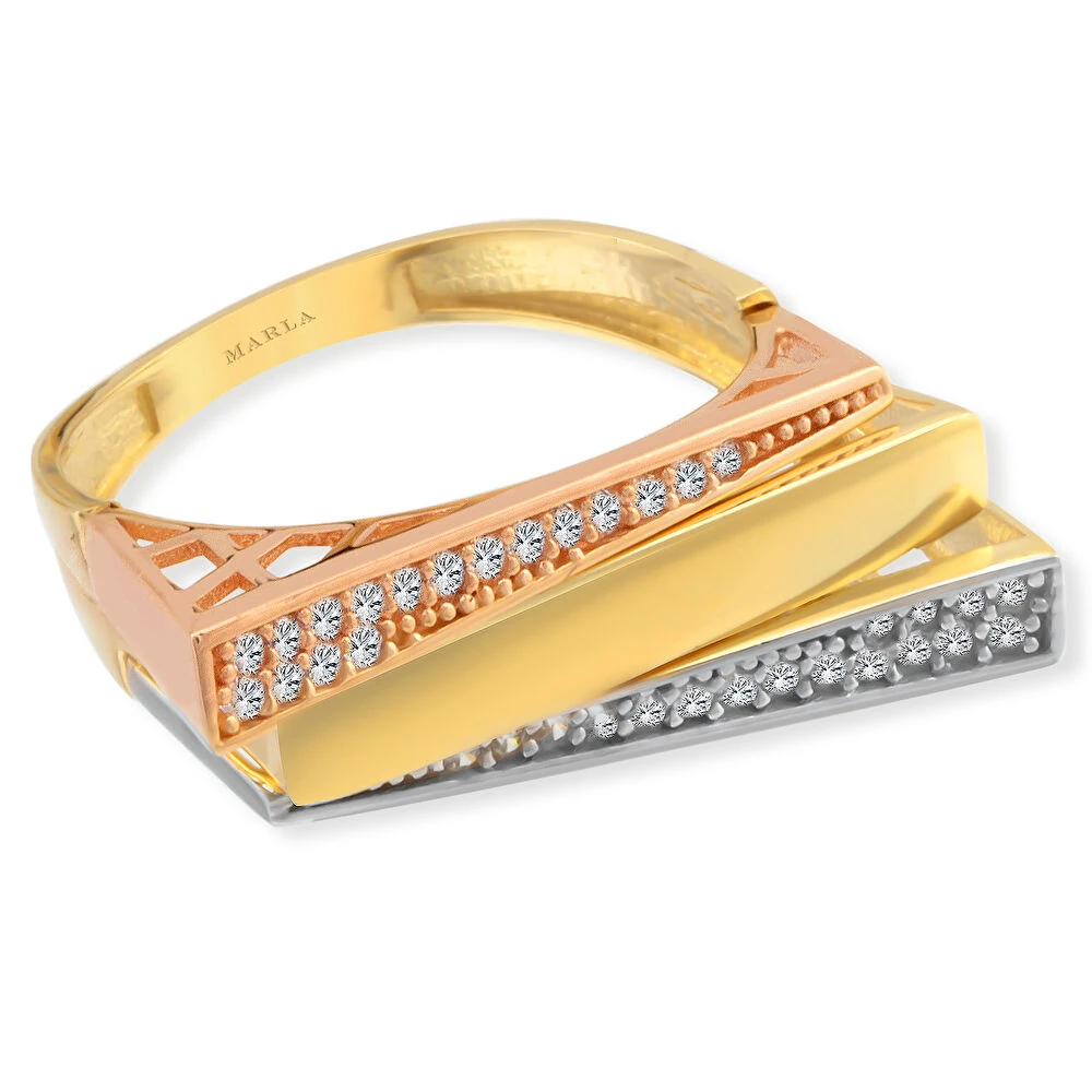 Üç Renkli Taşlı Yüzük