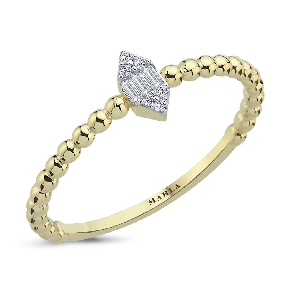 Taş Detaylı Altın Yüzük