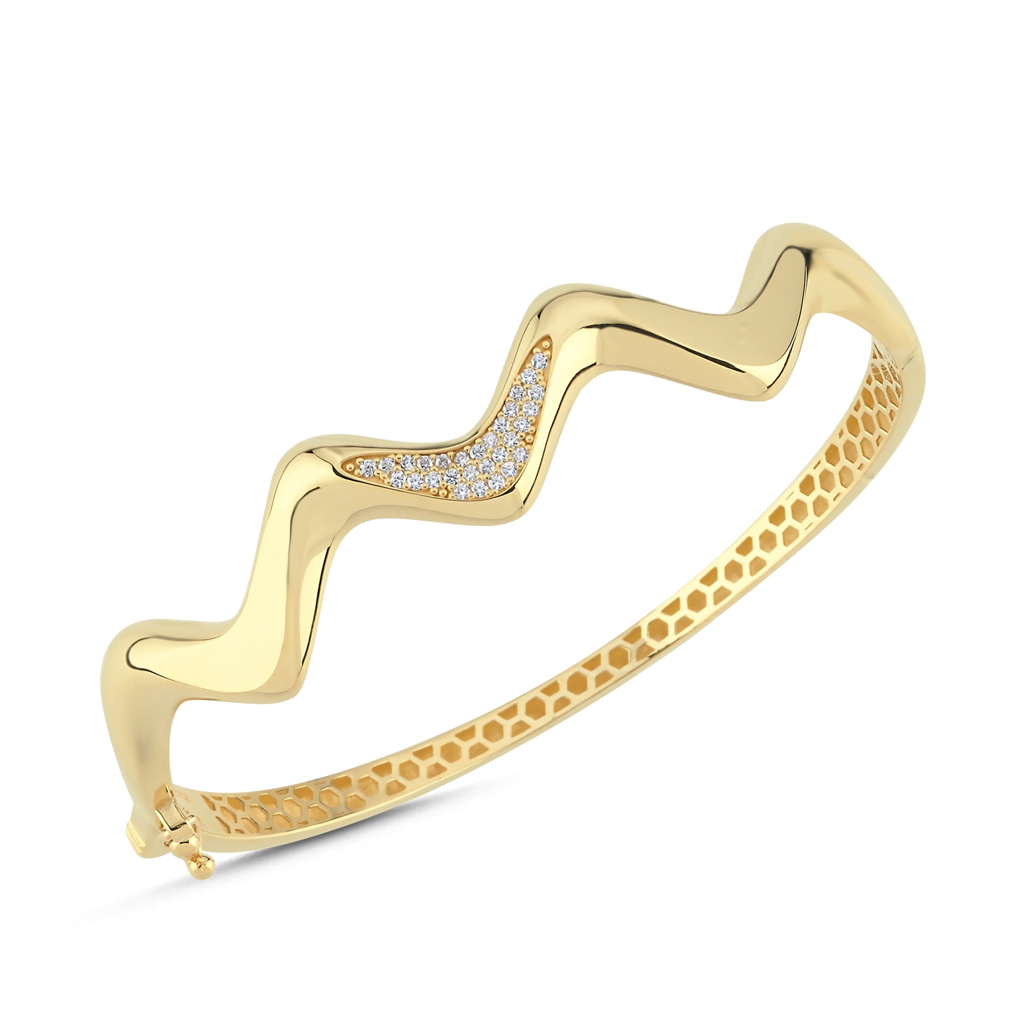 Taş Detaylı Altın Kelepçe