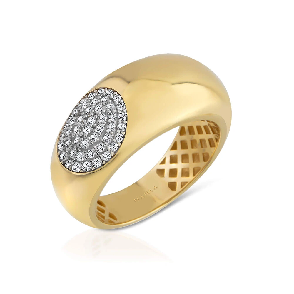 Taş Detaylı Altın Yüzük