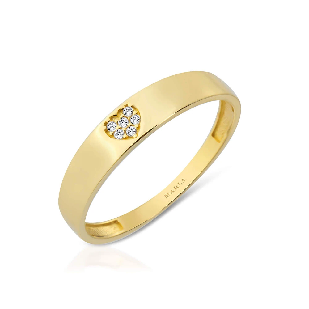 Altın Kalp  Detaylı Yüzük