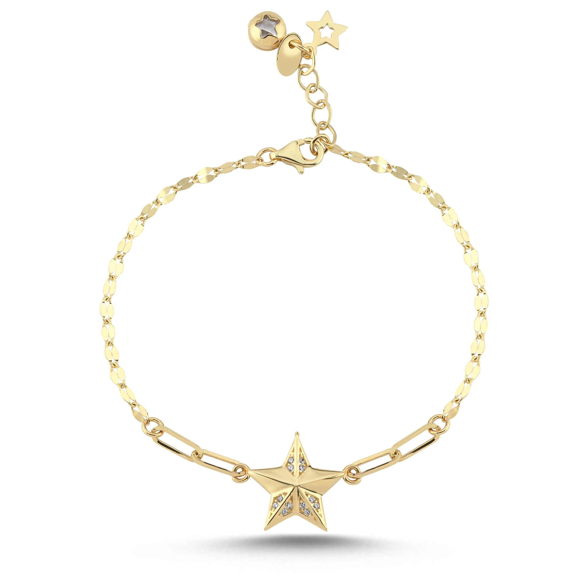 Taş Detaylı Yıldız Altın Set