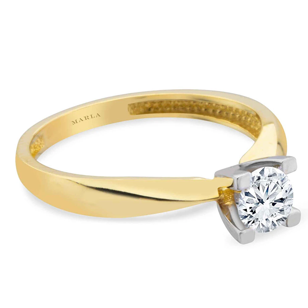 Altın Tektaş İki Renk Yüzük