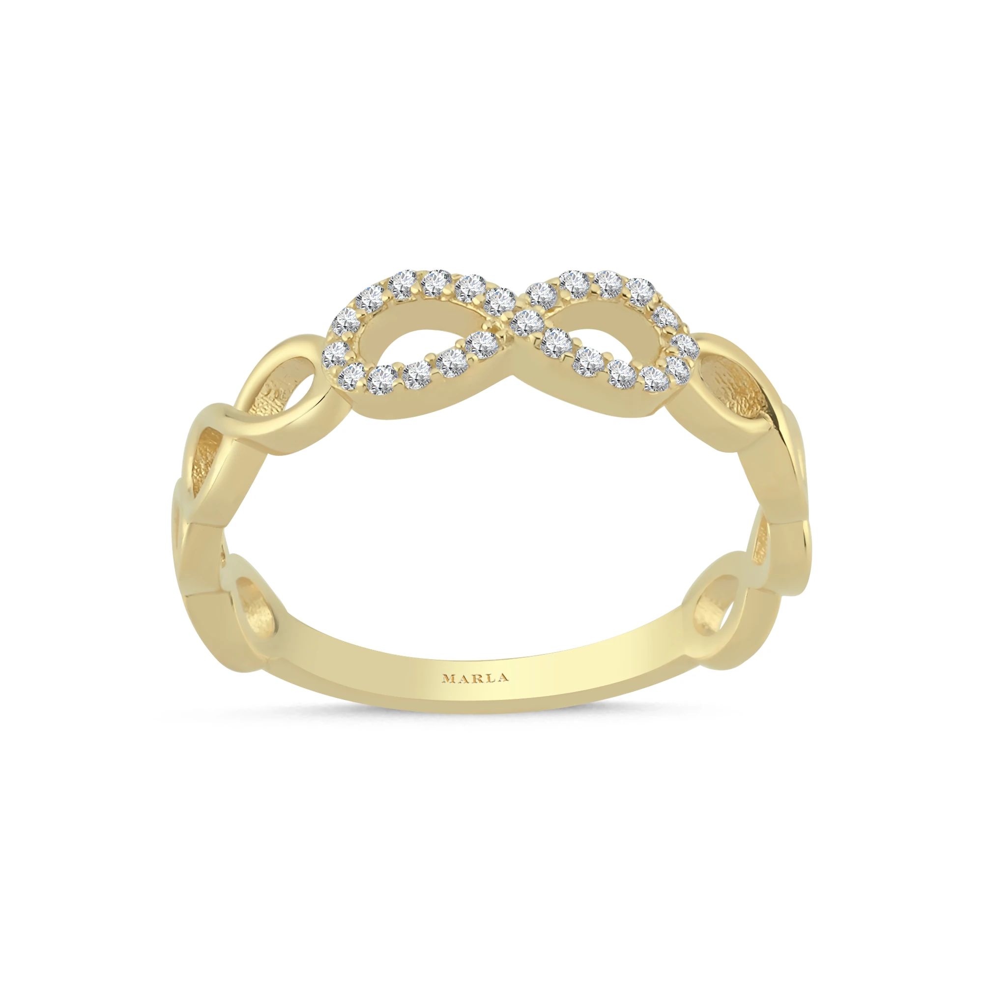 Taş Detaylı Altın Sonsuzluk Yüzük