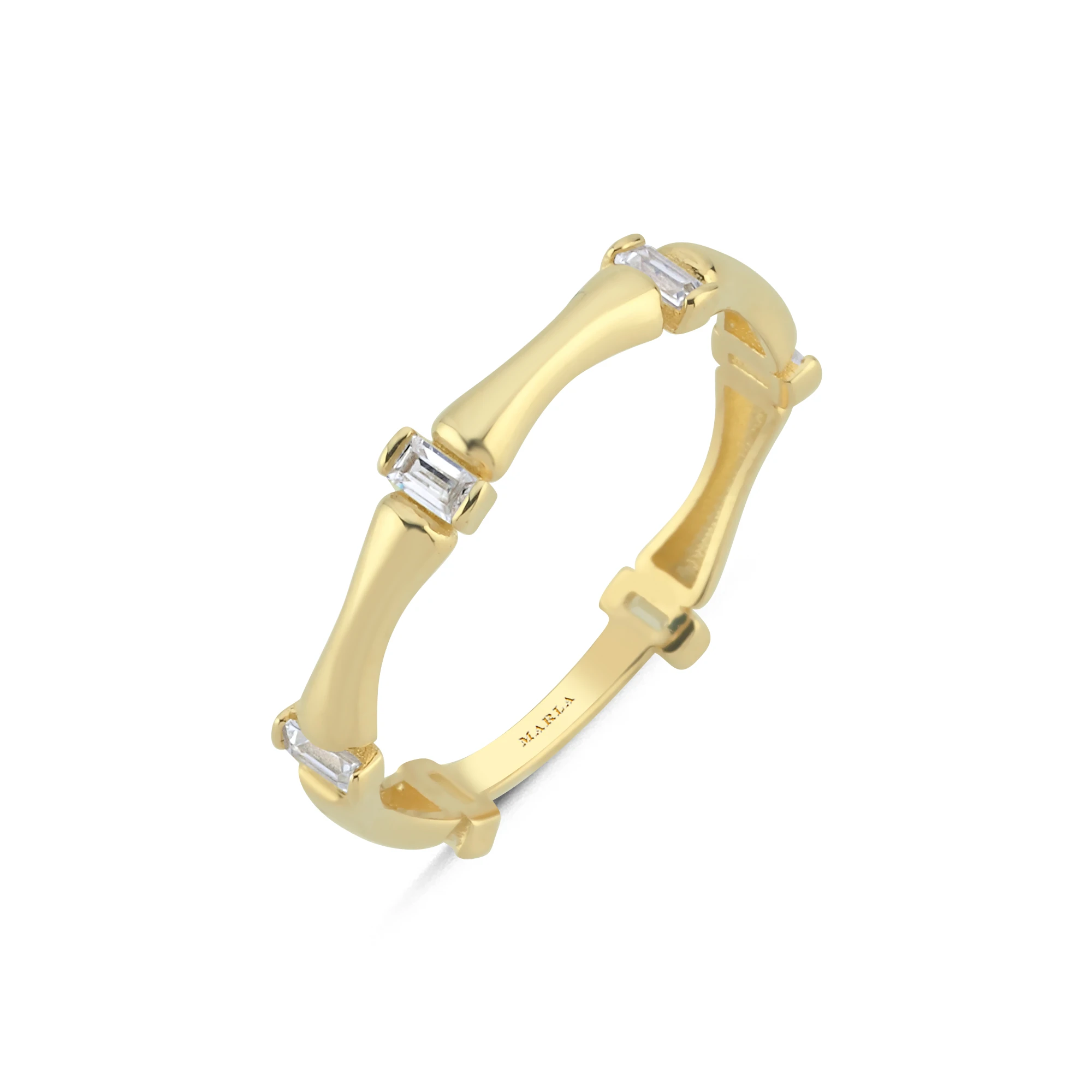 Baget Taş Detaylı Altın Yüzük