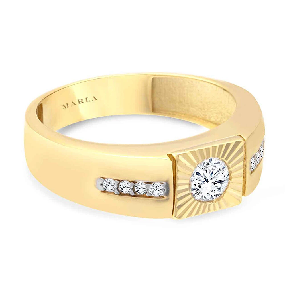 Taş Detaylı Erkek Yüzüğü