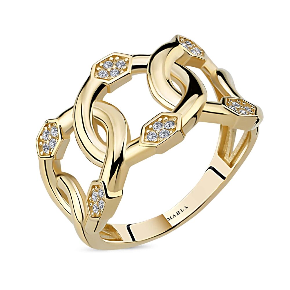 Altın Geometrik Yüzük