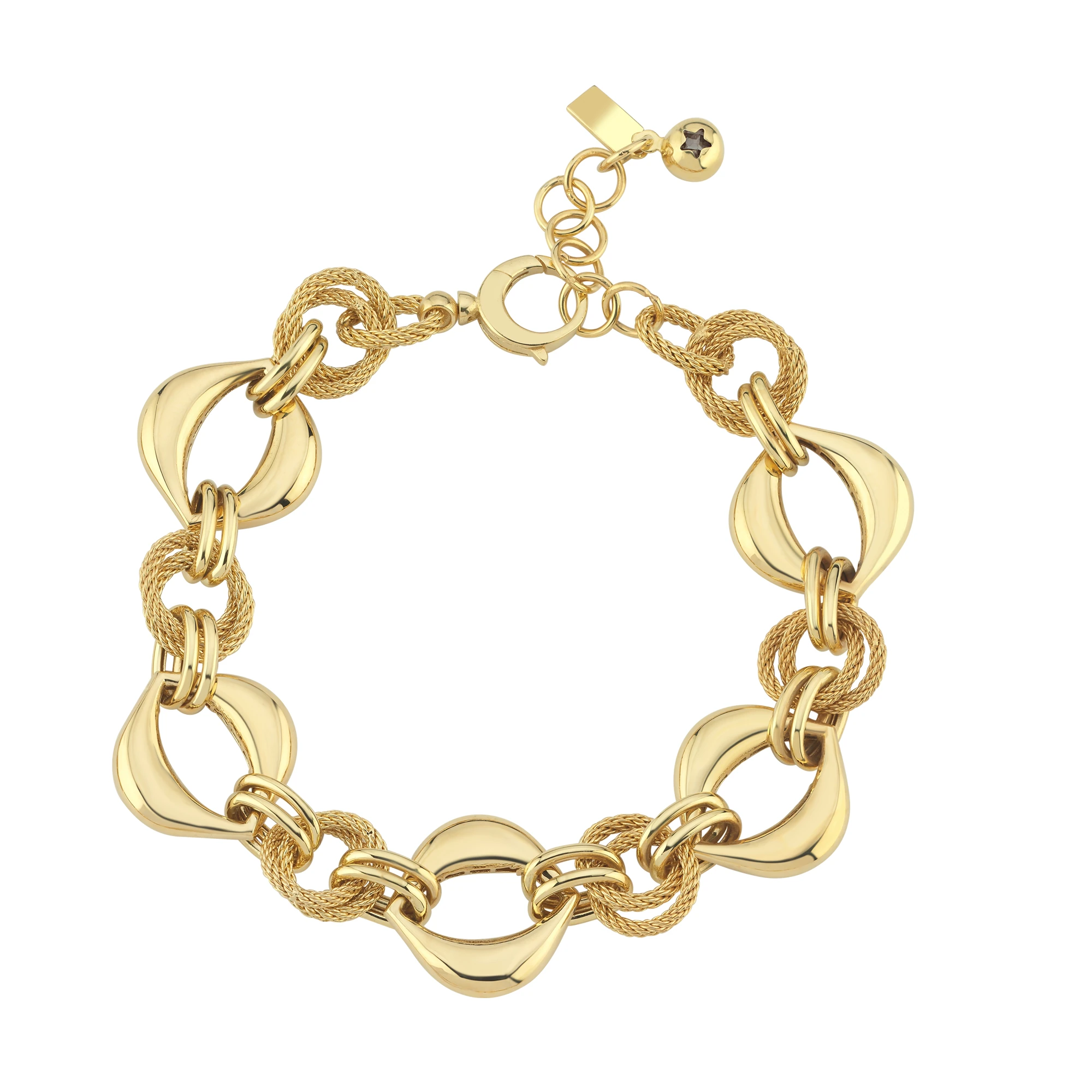 Halka Deyatlı Altın Zincir Bileklik