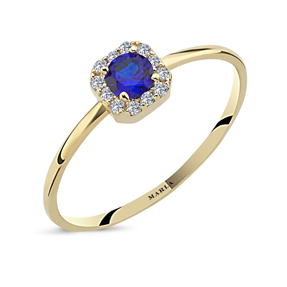 Renkli Taş Altın Yüzük