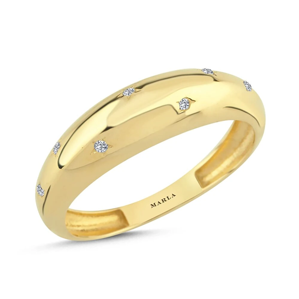 Taş Detaylı Altın Yüzük