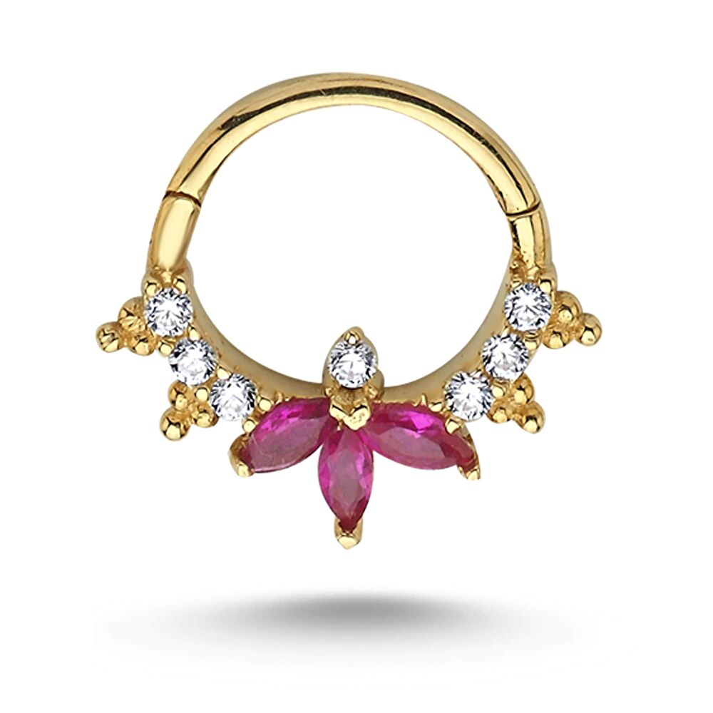 Renkli Markiz Taşlı Piercing