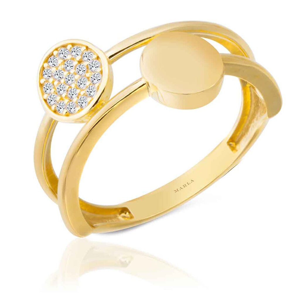 Taş Detaylı Altın Yüzük