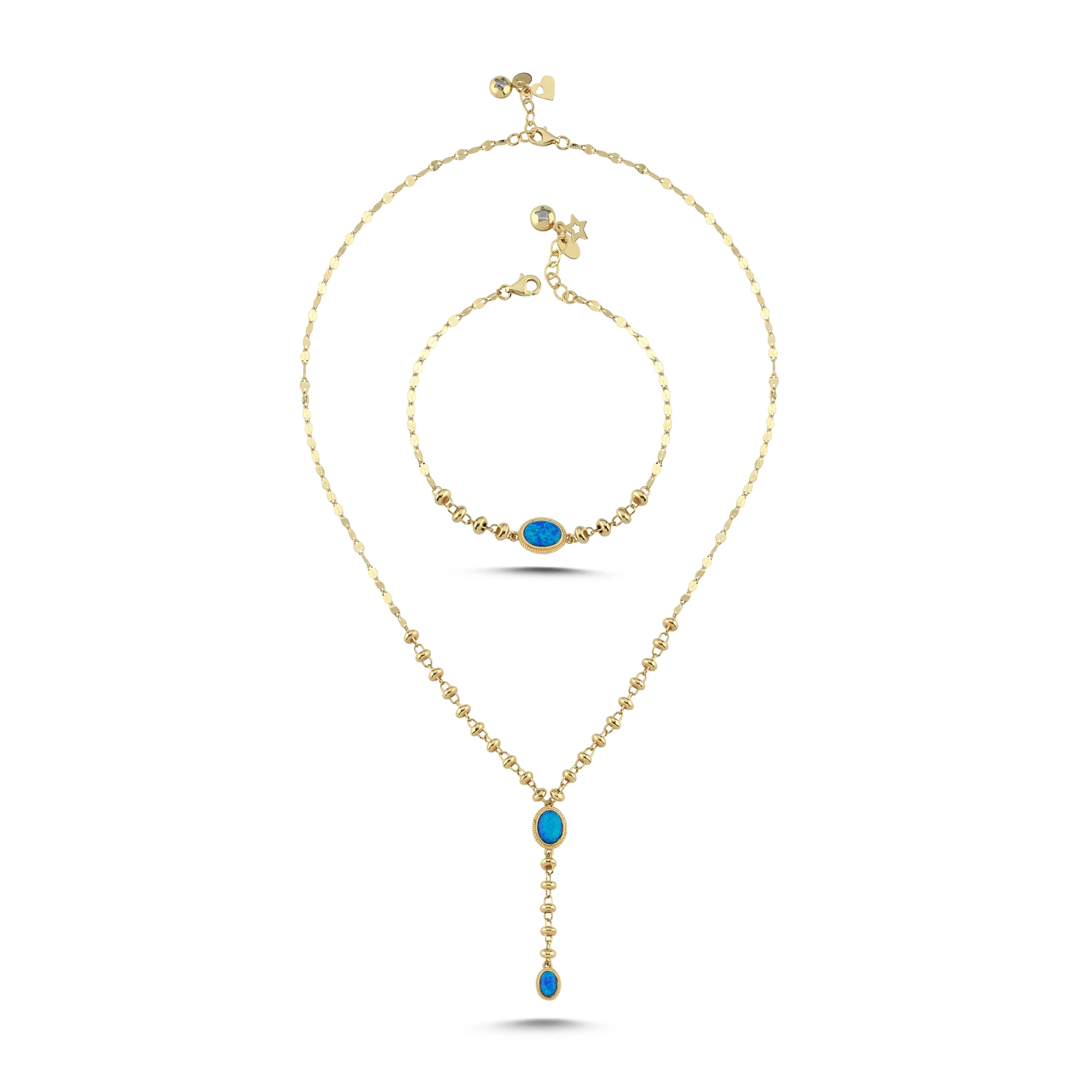 Renkli Taşlı Altın Set