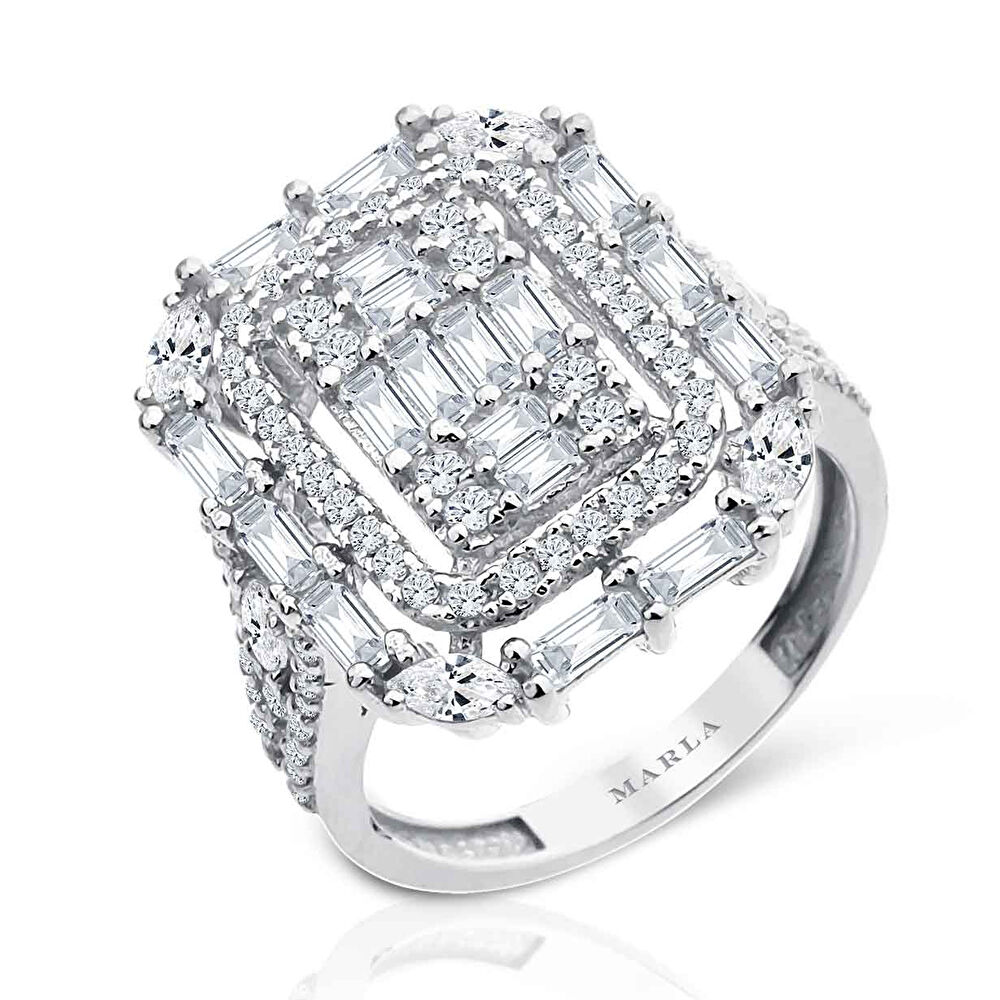 Beyaz Altın Baget Yüzük