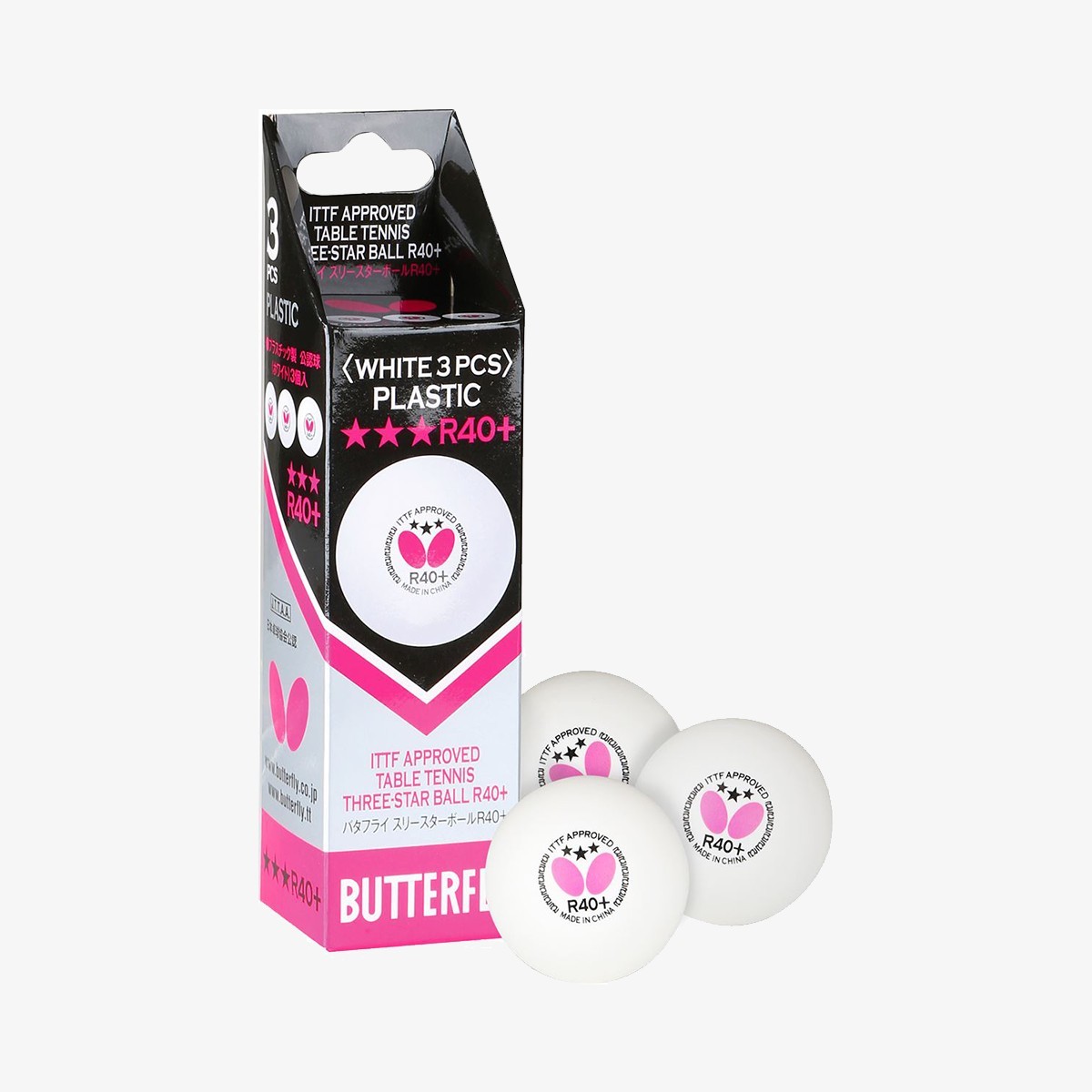 Butterfly 85144S R40+ 3 Yıldız 3 lü Masa Tenisi Maç Topu