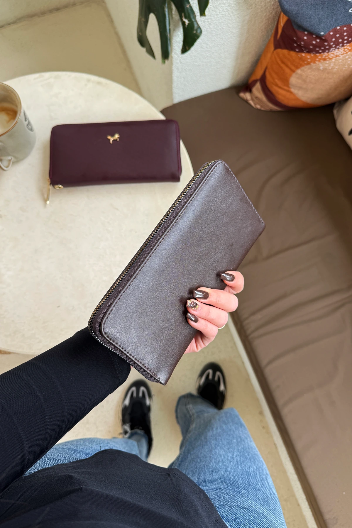 La'Graccio Paris Kadın Guas Büyük Boy Portföy Kullanışlı Cüzdan - Kahve