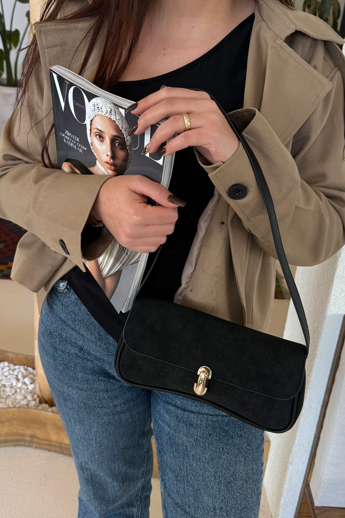 Lagraccio Paris Kadın Palera Süet Baget Çanta