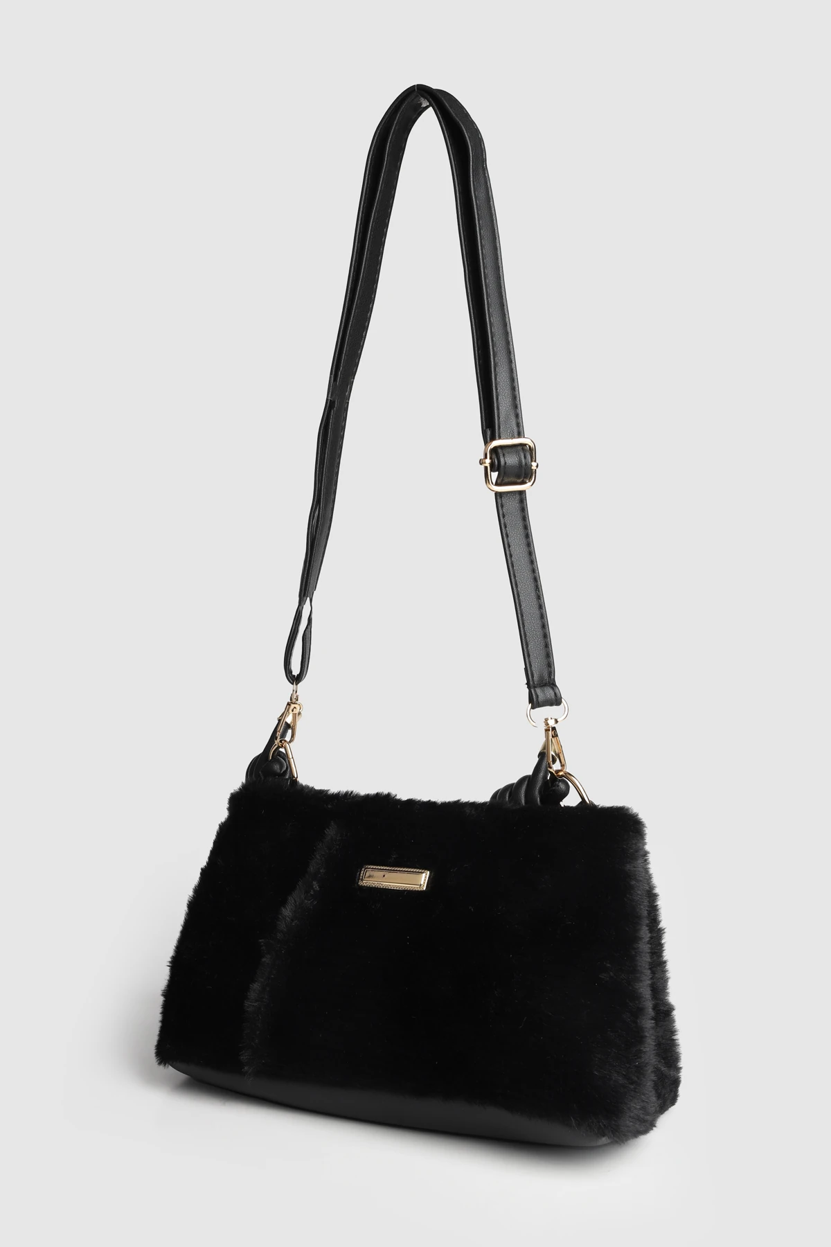 Lagraccio Paris Kadın Lora Peluş Askılı Çanta - Peluş Siyah