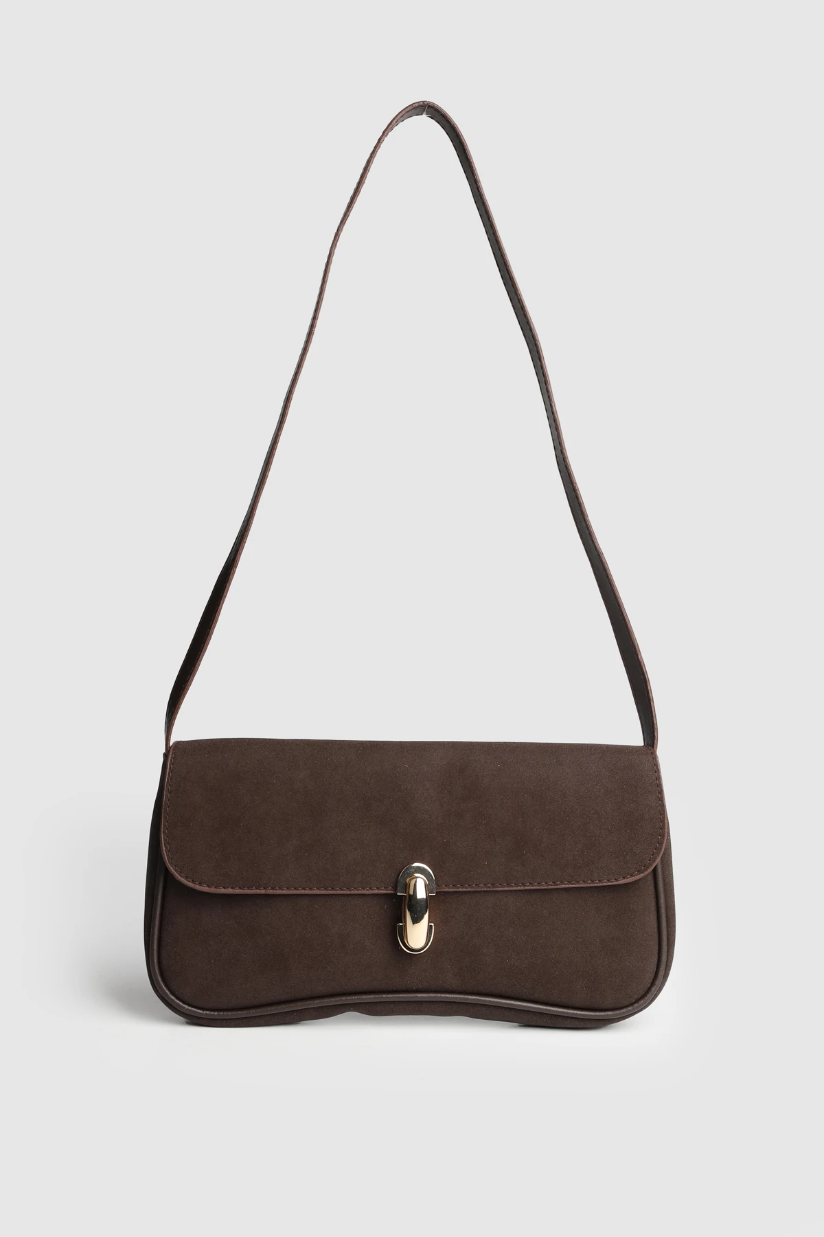 Lagraccio Paris Kadın Palera Süet Baget Çanta - Kahve Süet