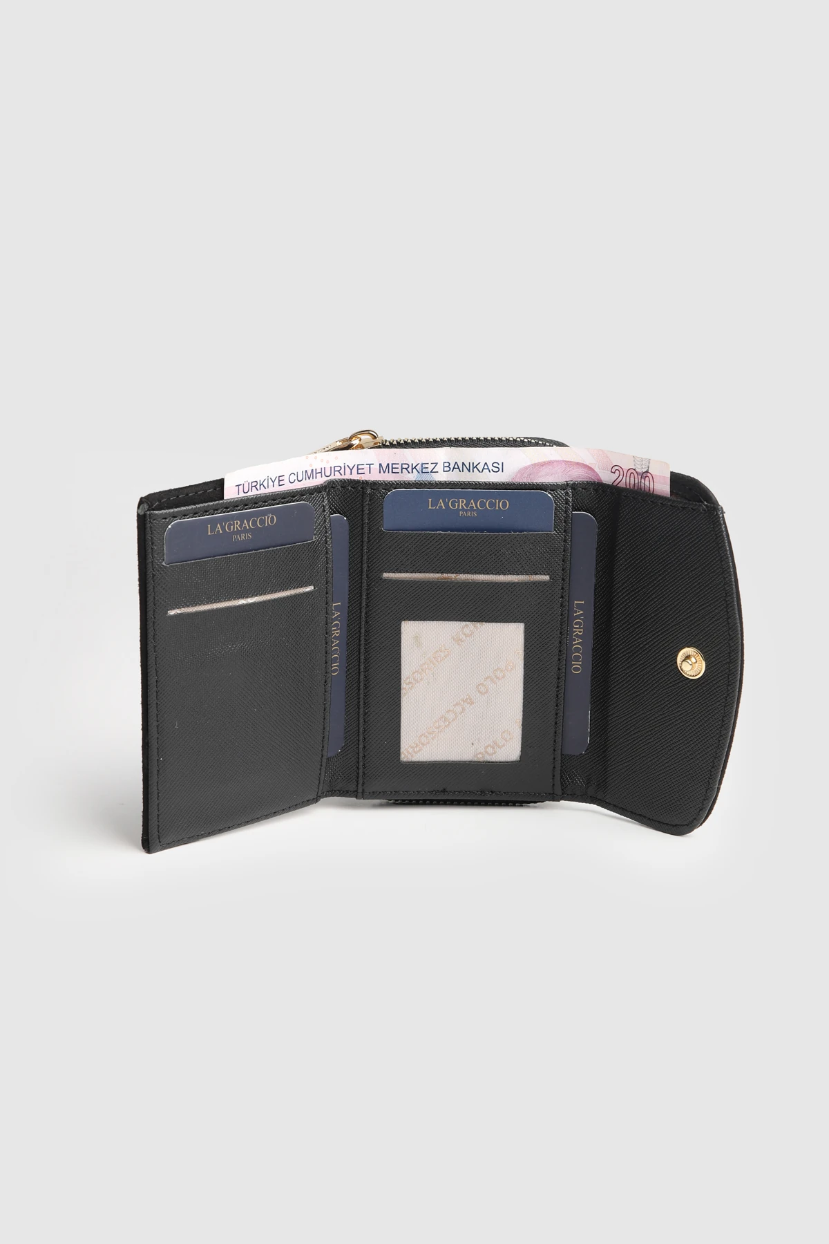 La'Graccio Paris Kadın Cavie Süet Kullanışlı Cüzdan - Kahve Süet