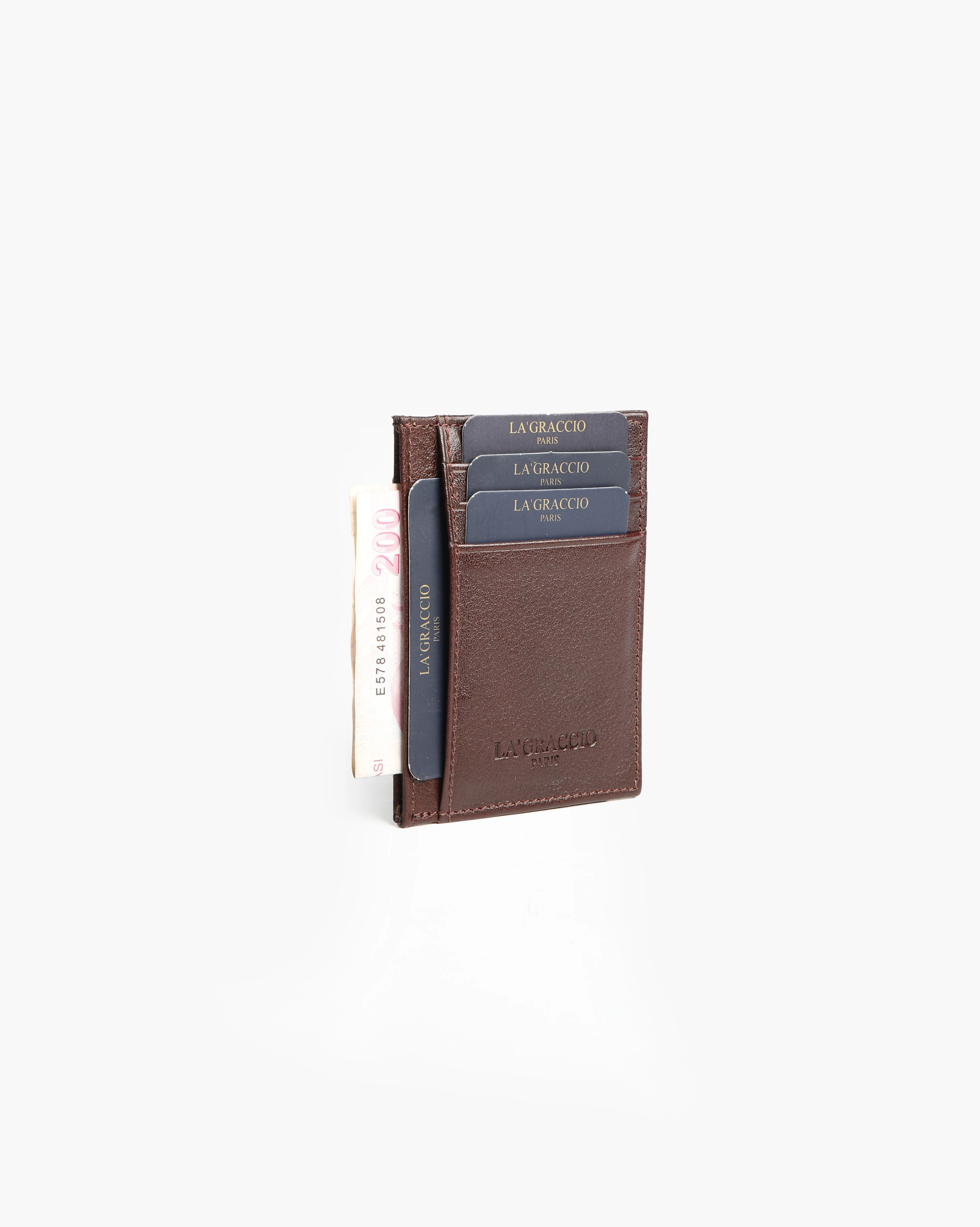 Lagraccio Paris Redon Hakiki Deri Çok Bölmeli Kartlık - Kahve