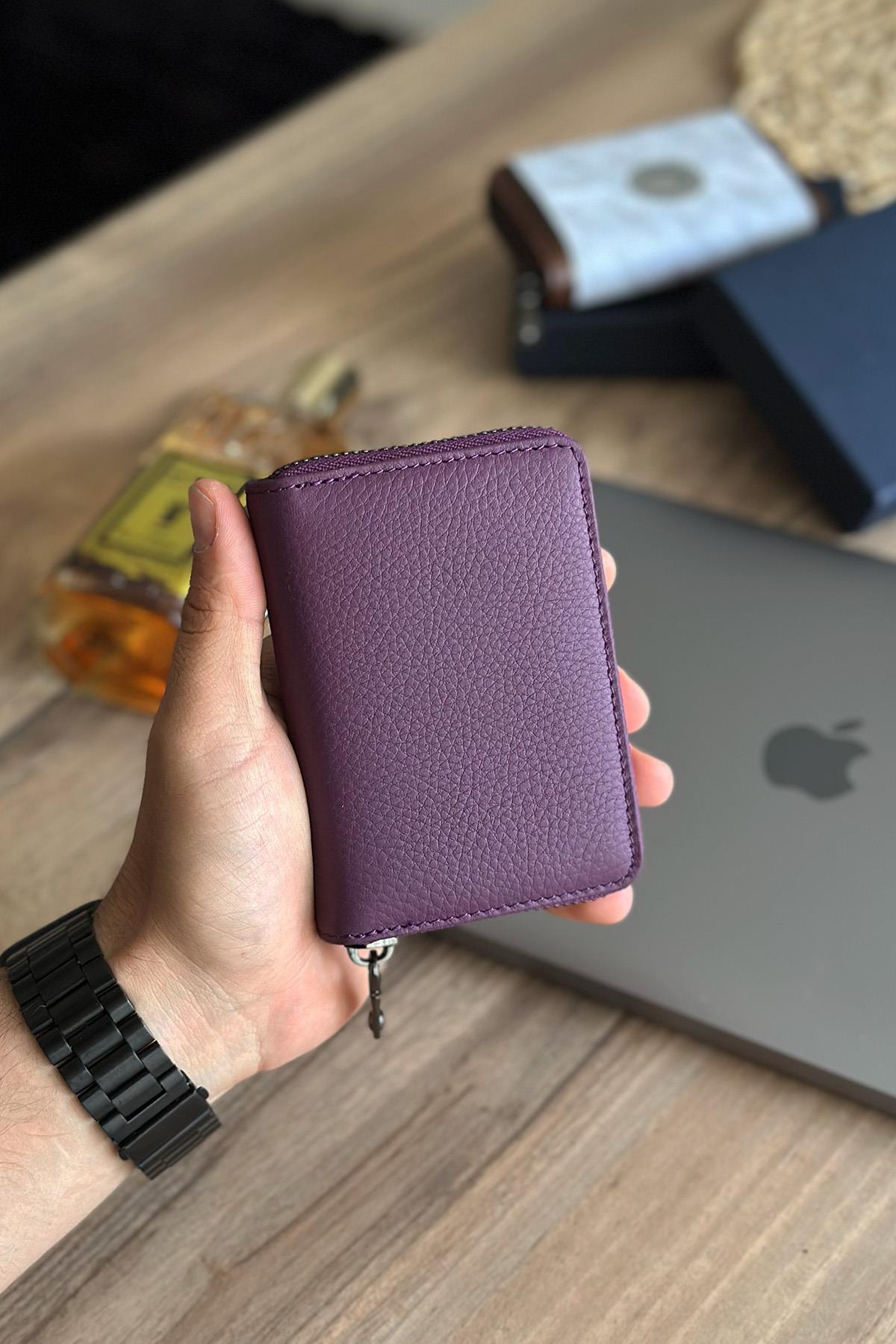 La'Graccio Paris Lancoves Erkek Hakiki Deri Rfid Korumalı Fermuarlı Cüzdan