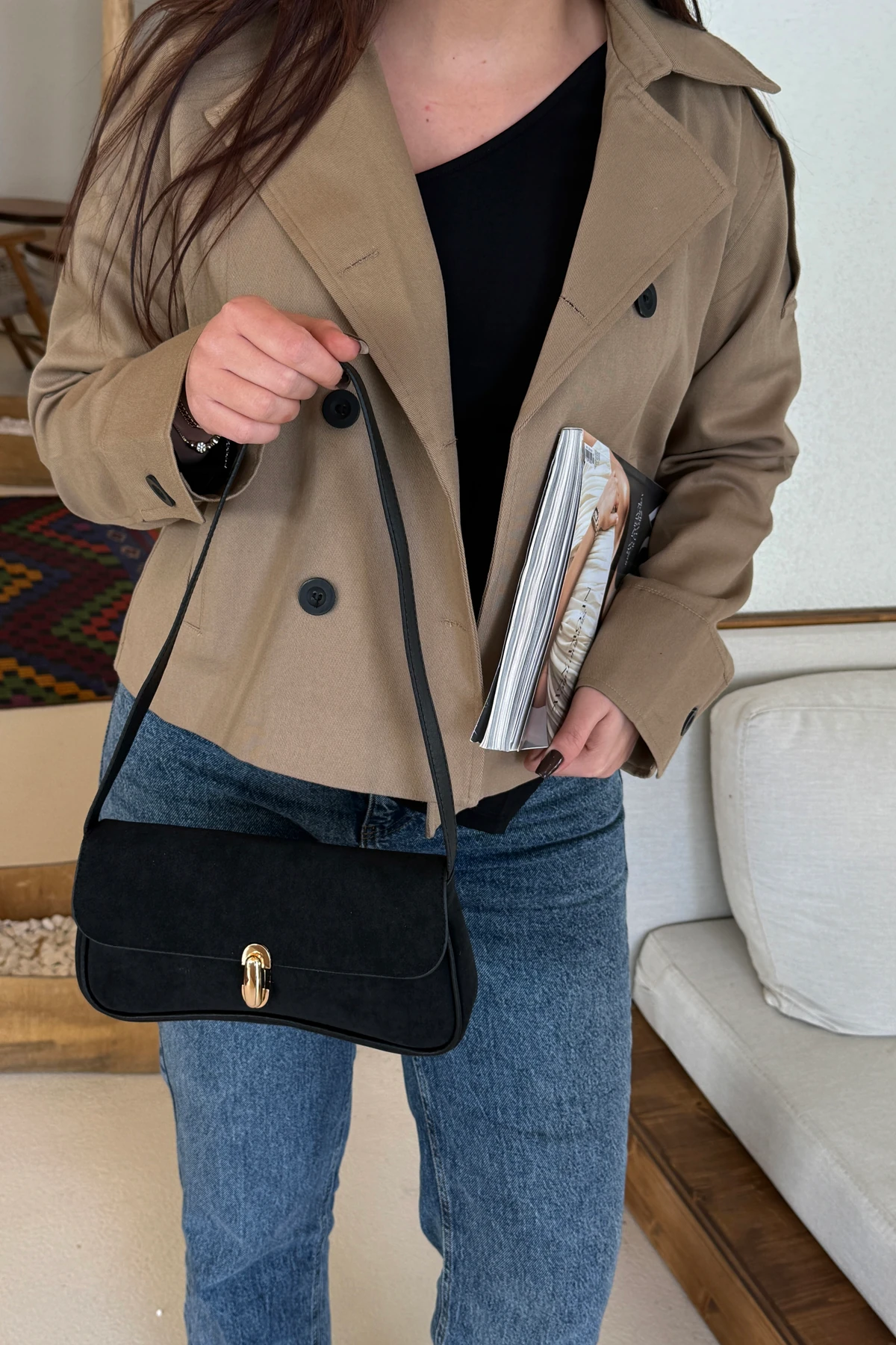 Lagraccio Paris Kadın Palera Süet Baget Çanta