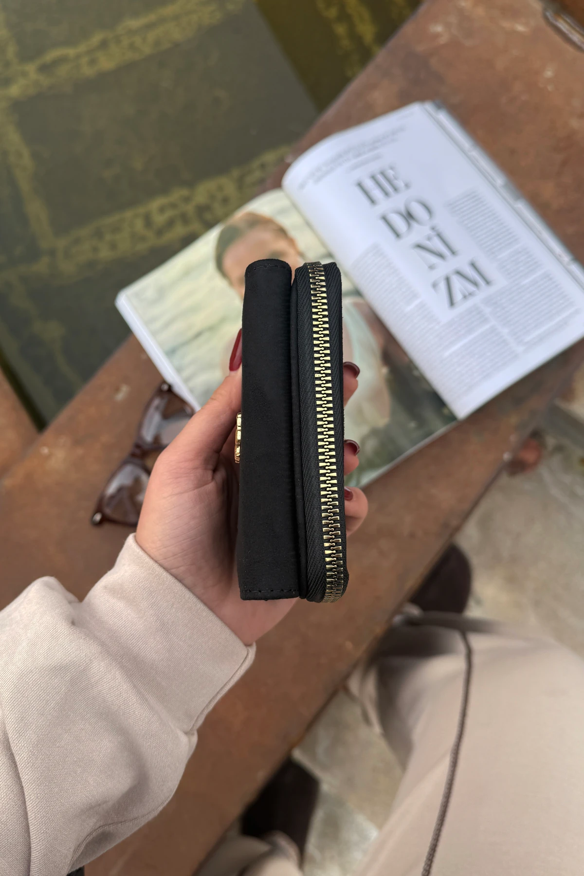 La'Graccio Paris Kadın Cavie Süet Kullanışlı Cüzdan