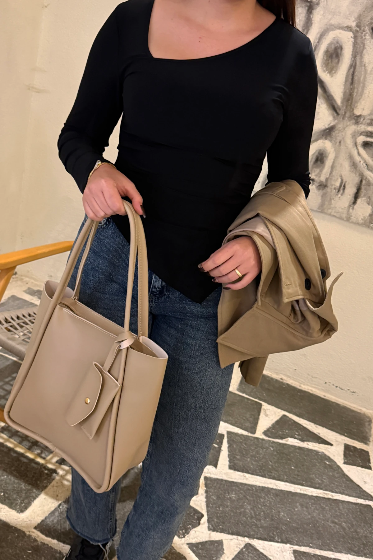 Lagraccio Paris Kadın Jeba Omuz Çantası - Vizon