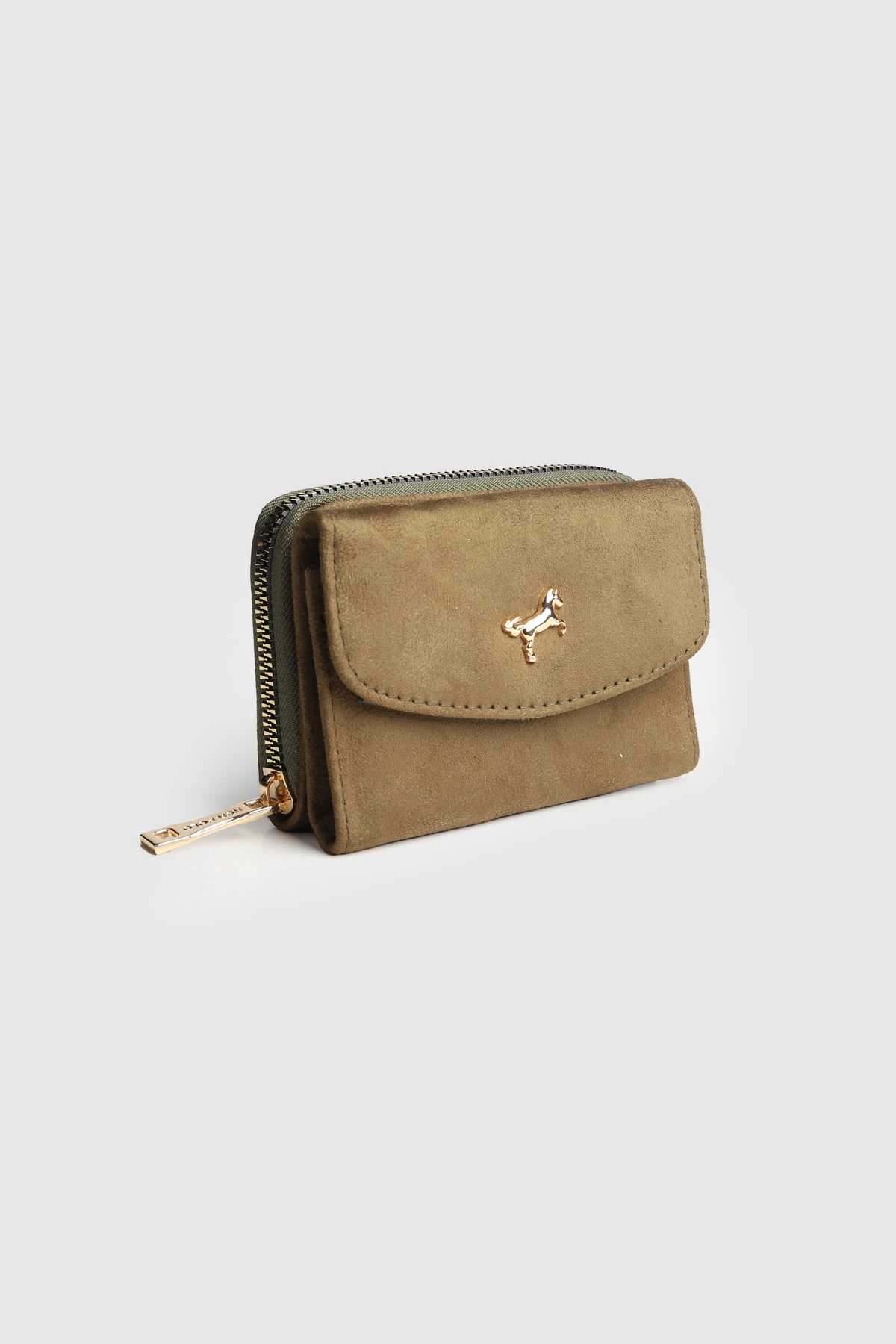 La'Graccio Paris Kadın Cavie Süet Kullanışlı Cüzdan - Haki Süet