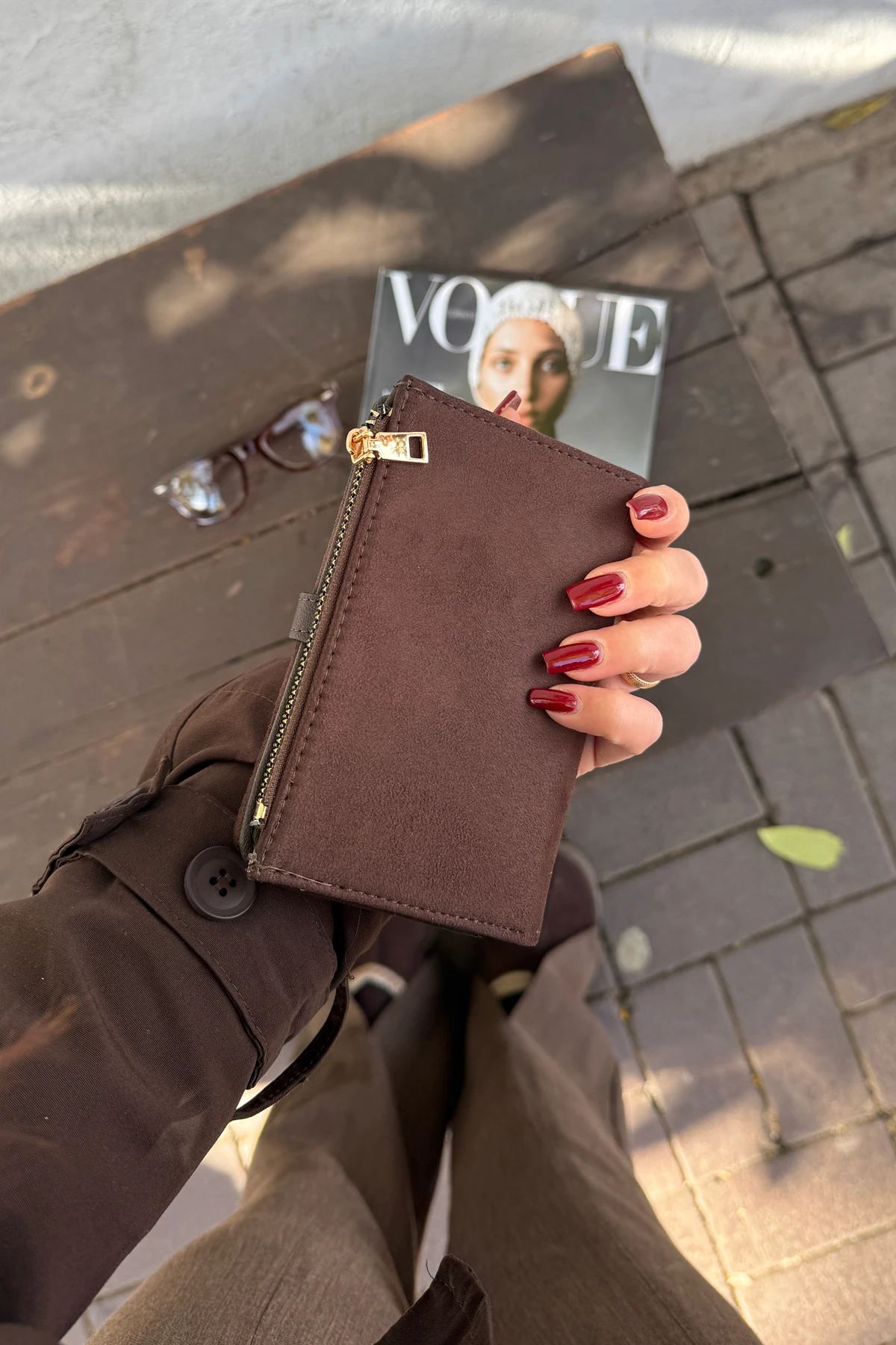 La'Graccio Paris Kadın Day Süet Cüzdan