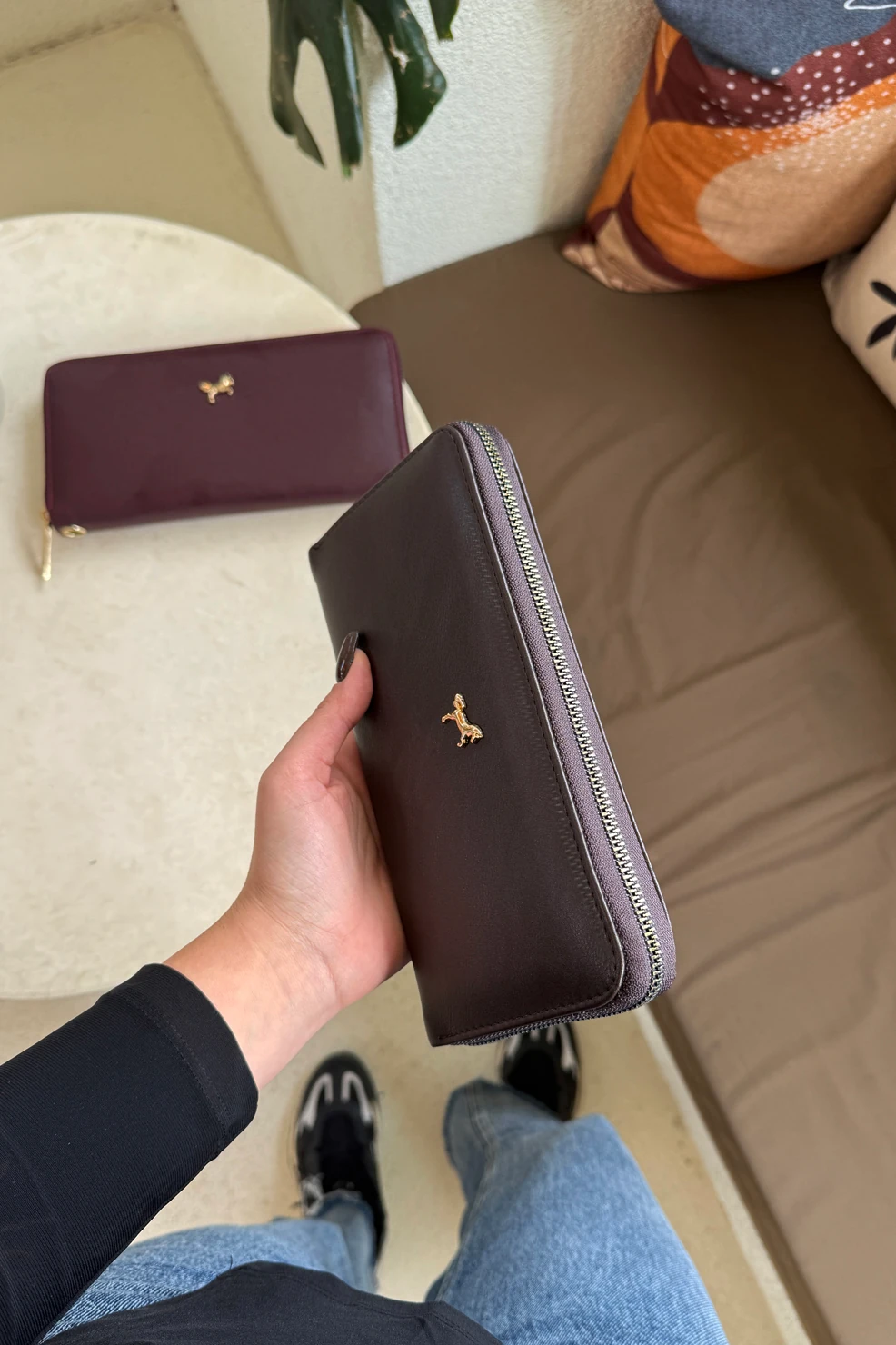 La'Graccio Paris Kadın Guas Büyük Boy Portföy Kullanışlı Cüzdan - Kahve