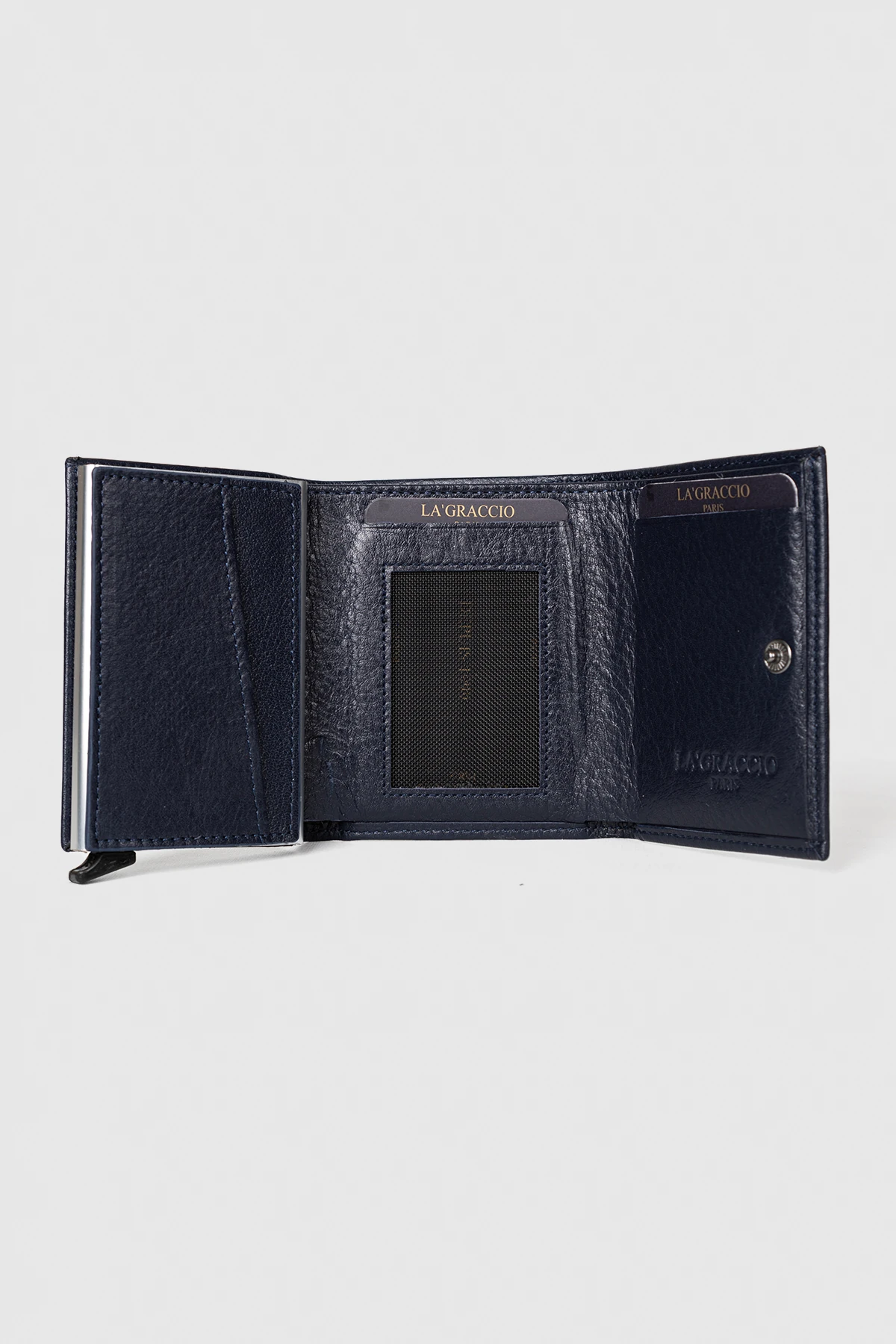 La'Graccio Paris Crag Hakiki Deri Mekanizmalı Erkek Cüzdan