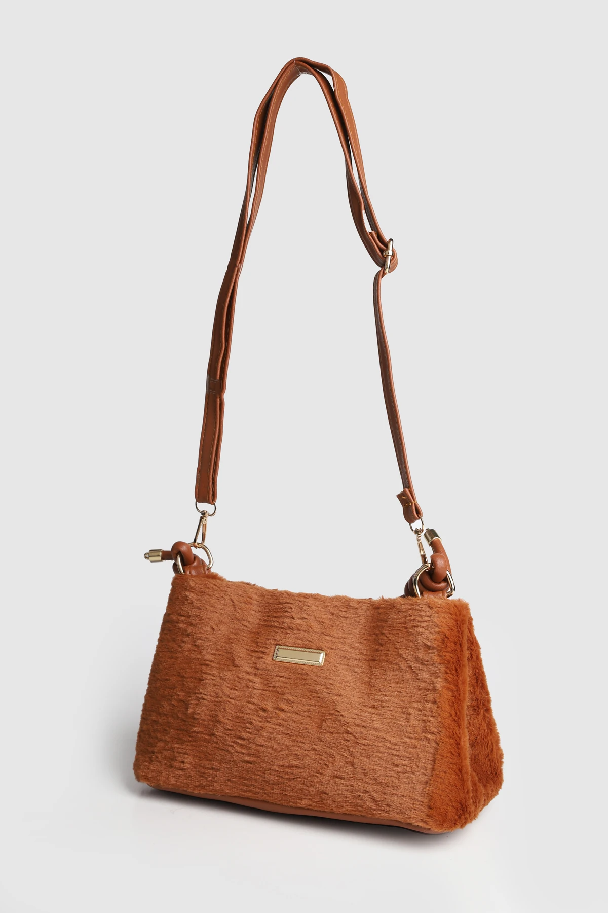 Lagraccio Paris Kadın Lora Peluş Askılı Çanta - Peluş Taba